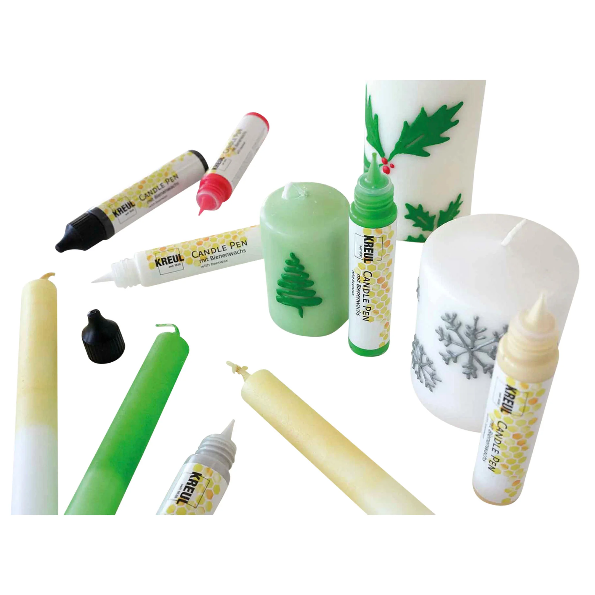Kerzenzubehör, Kerzestift, Grüne Kerze, Dekorwachs, Weihnachtsbastelbedarf