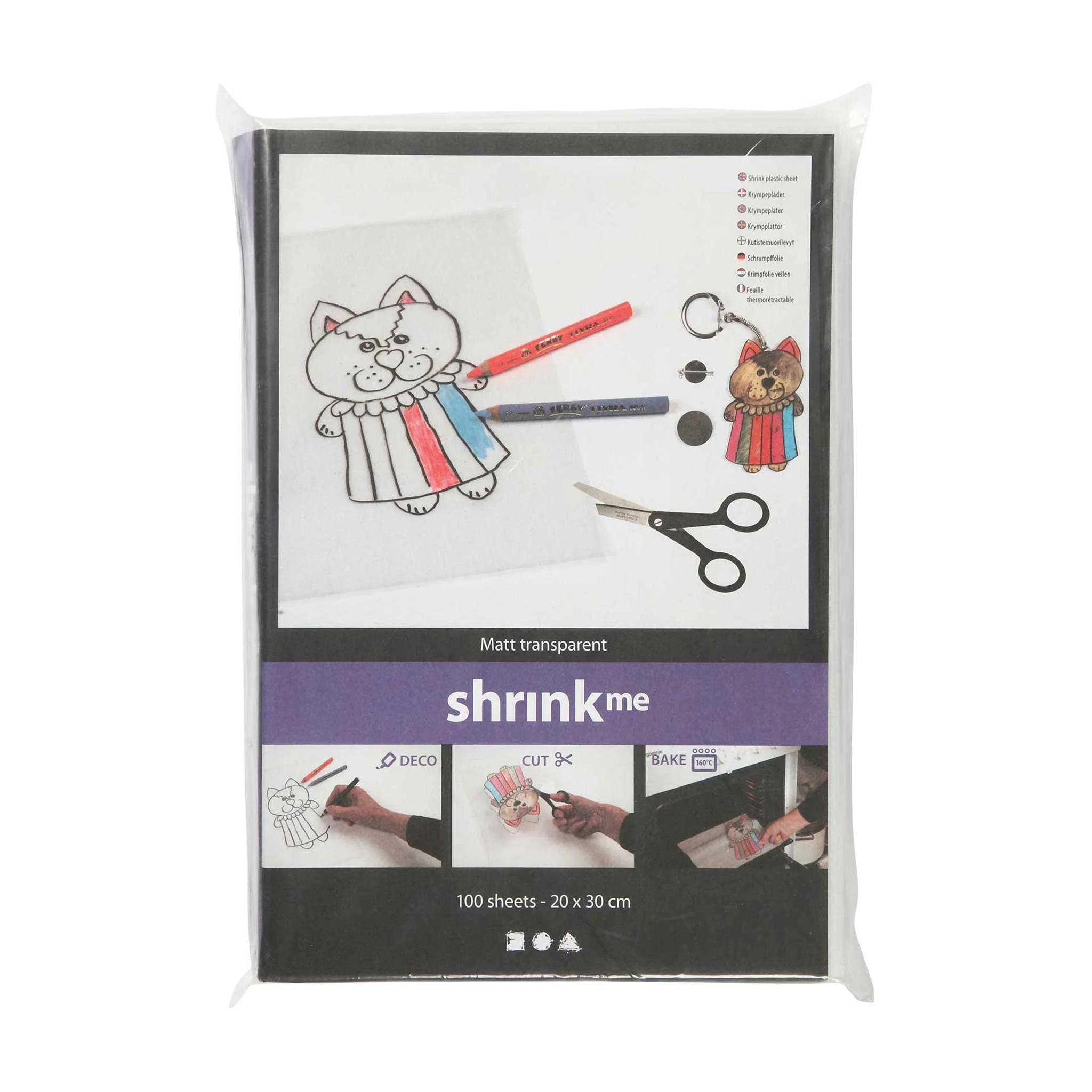 Schneid-Set, Schrumpfschablone, Papier-Schmuck, Schere, Bastelset
