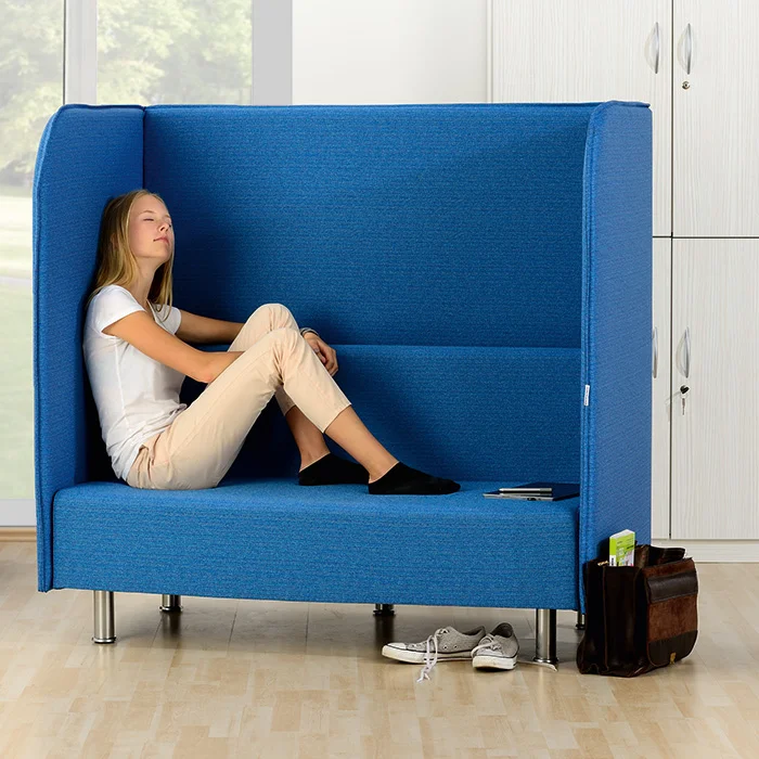 Sessel, Hochhäuser, blaue Polsterung, Raumtrennsessel, Beistellstuhl