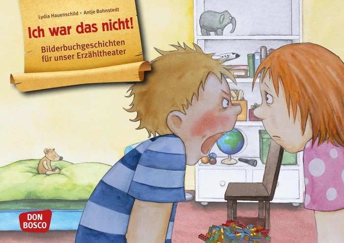 Kinderbuch, Illustration, Geschwister, Spielzeug, Lego-Steine