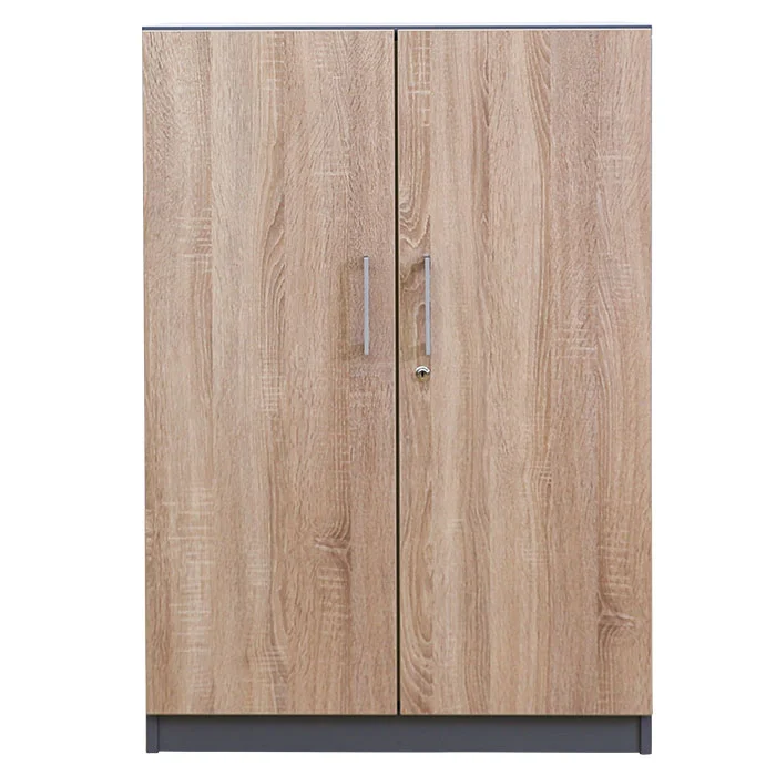 FLEXEO® Office – Drehtüren-Schrank mit 3 Fächern H: 115,3 cm, Schloss