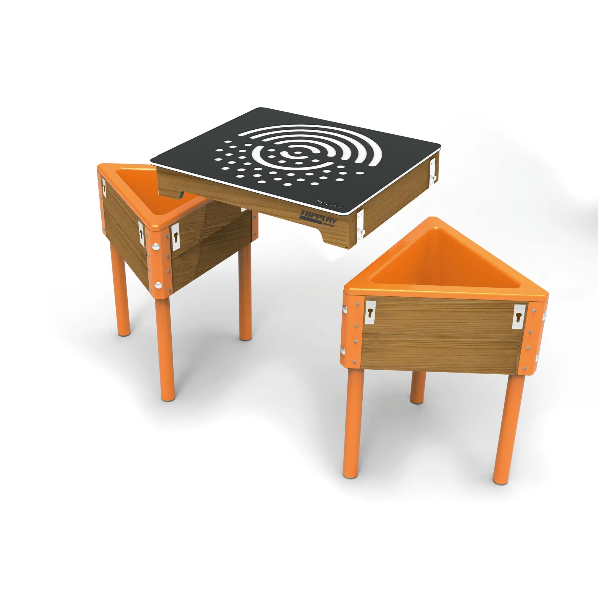 schreibtisch, kindertisch, holz, orange, tischplatte