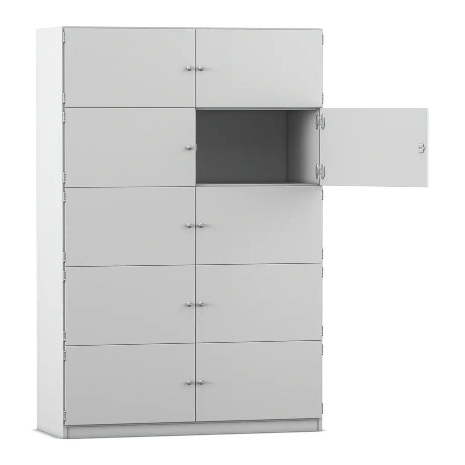 Kabinett, Schuhschrank, Metall, Schrankreihe, Kombi-Fach