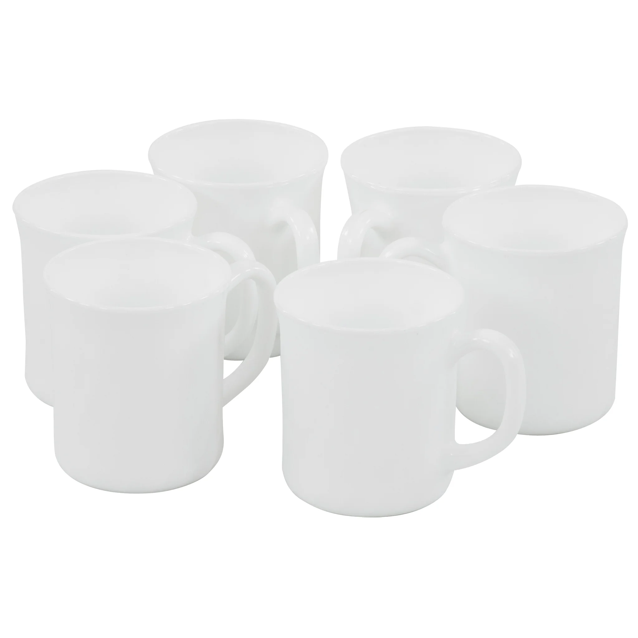 Becher, Kaffeebecher, weiße Keramik, Tassen-Set, 6 Stück