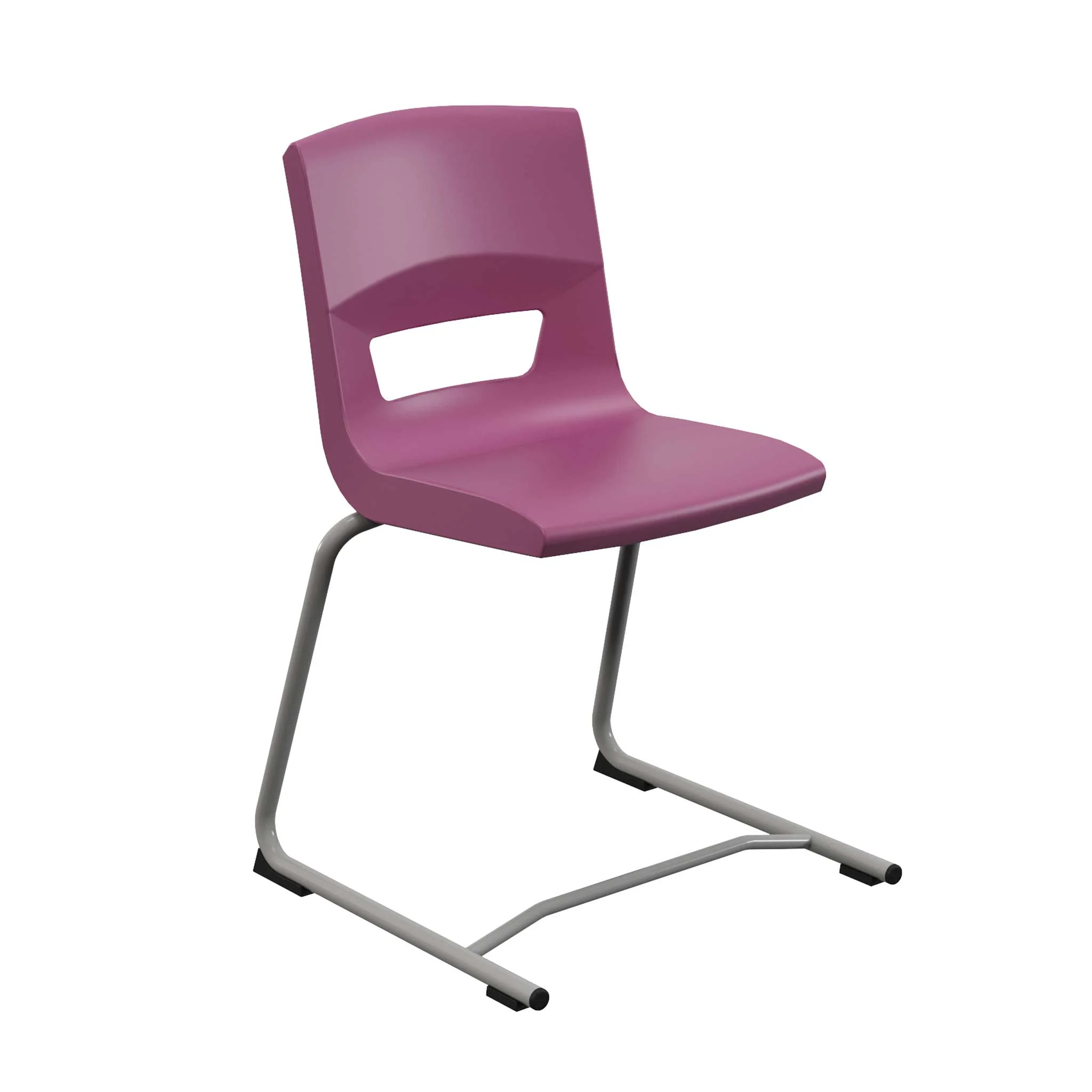 Stuhl, Schulstuhl, Metallrahmen, Lederoptik, Fuchsia