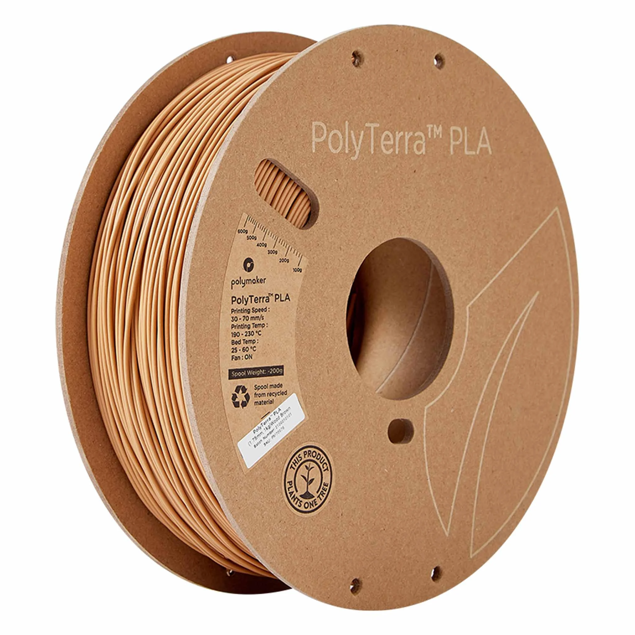 PLA-Filament, 3D-Druck-Filament, Spule, Beige, PolyTerra PLA