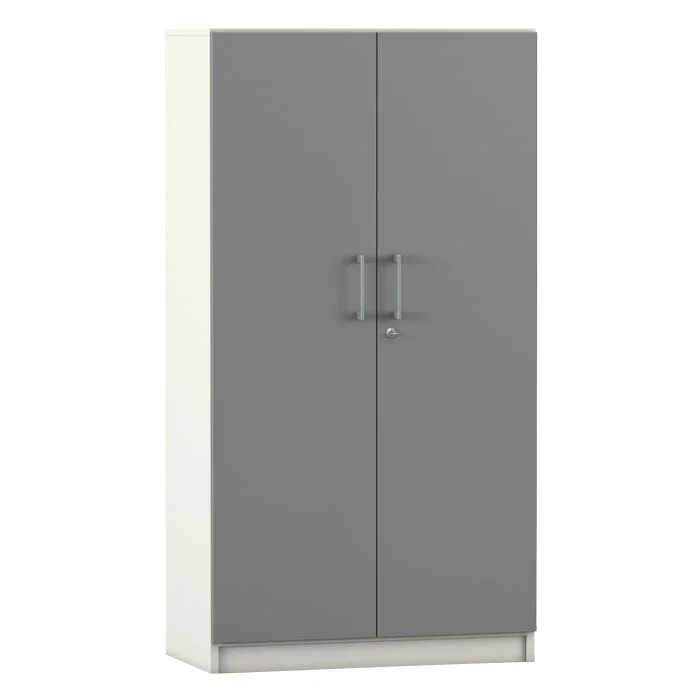Wardrobe, Doppeltürenschrank, Grau, Metallgriffe, Aufbewahrungsschrank