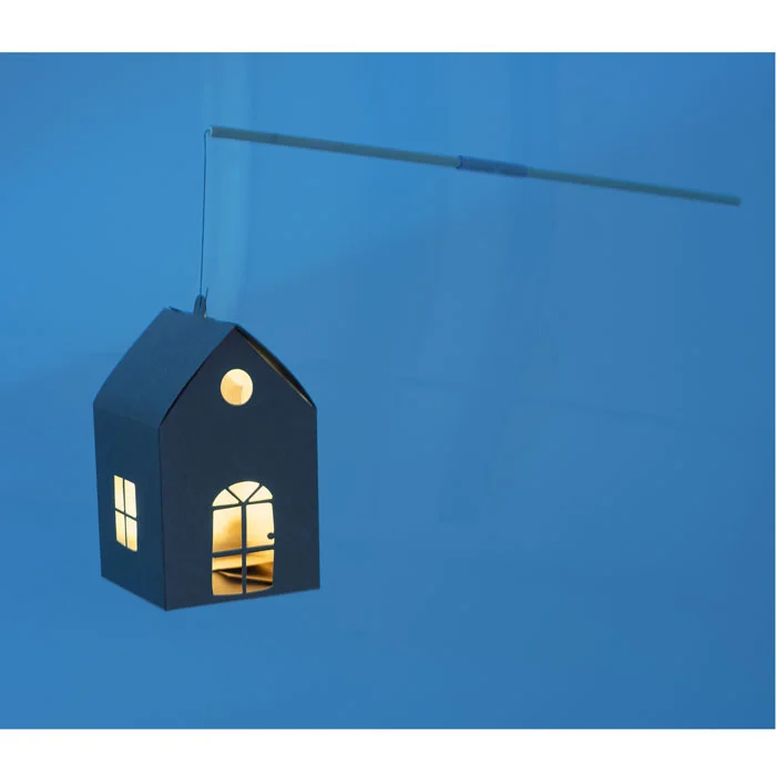 Hausmodell, Lichterkette, Windlicht, Papiermodell, Kunststoffoptik