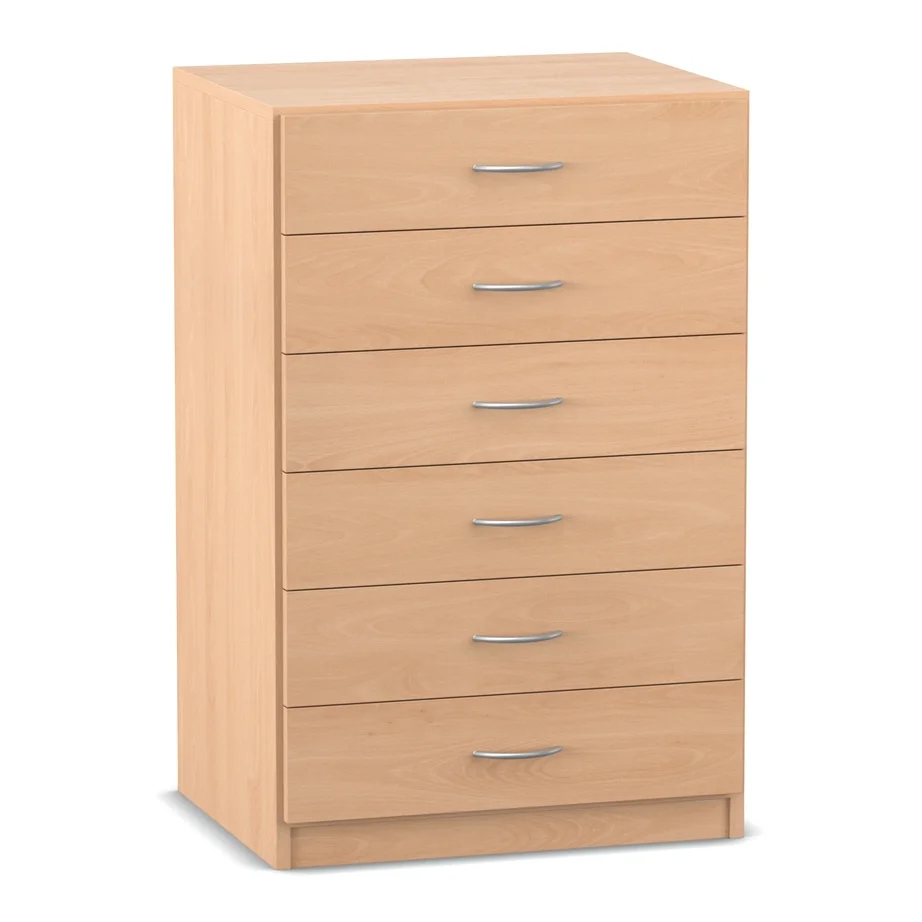 Unterschrank, 99,1 x 64,1 cm, mit 6 flachen Holzschubladen, Buche hell