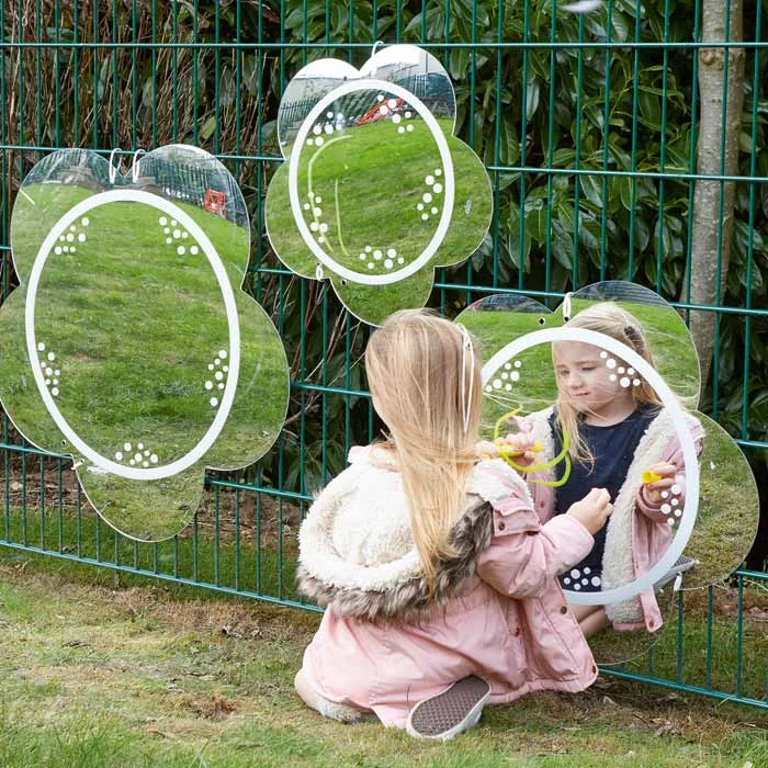 spiegel, spiegelfläche, kindergartenspiel, gartenzaun, spiegelspiegel
