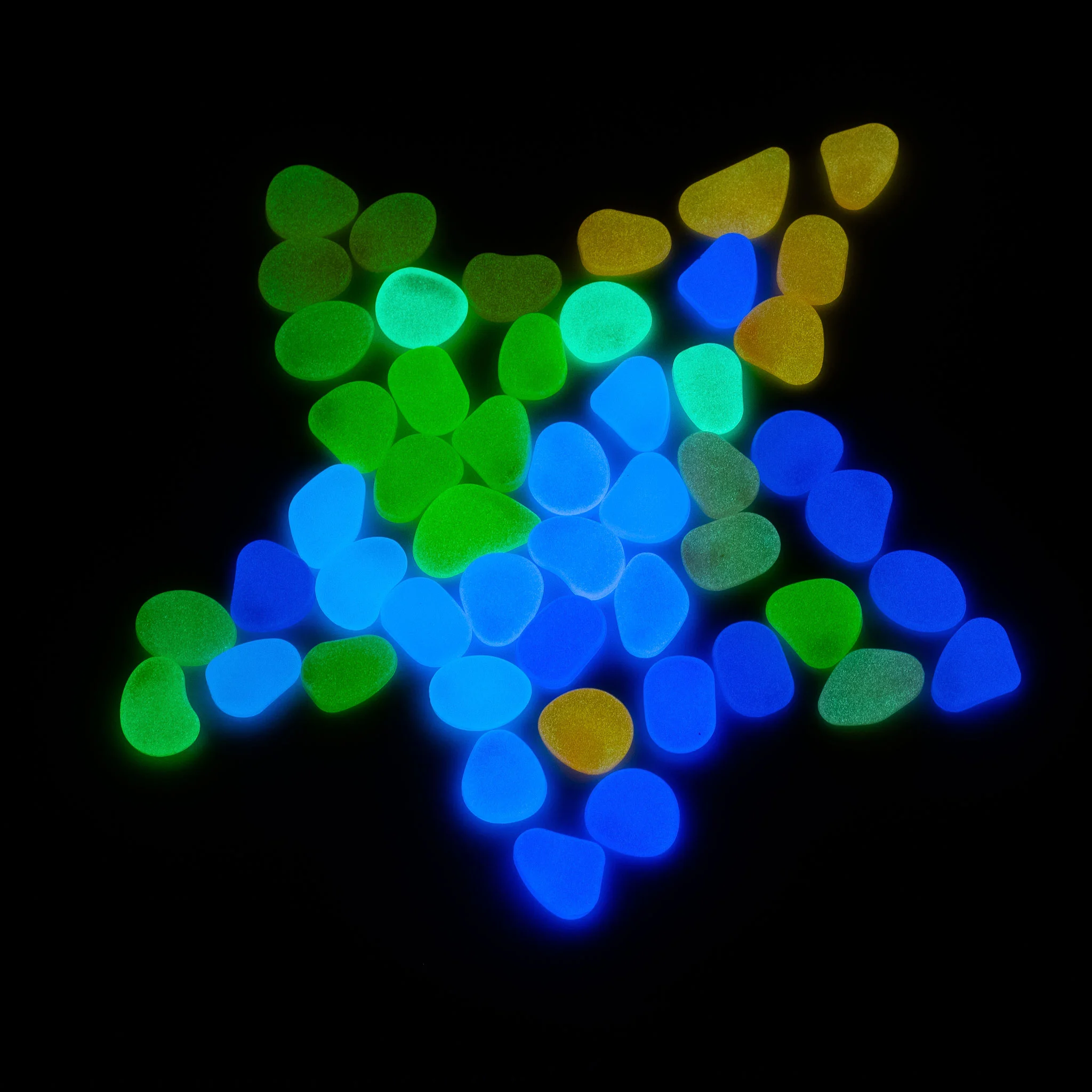 Lichtperlen, Glow-Steine, Fluoreszierende Kiesel, Bunte Steine, Leuchtende Perlen