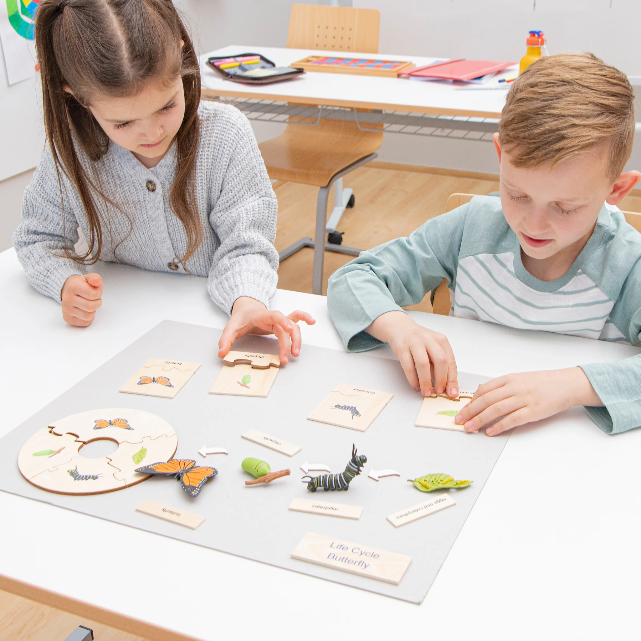 pädagogisches spiel, bildungsspiel, kinderspielzeug, lernelemente, schmetterling