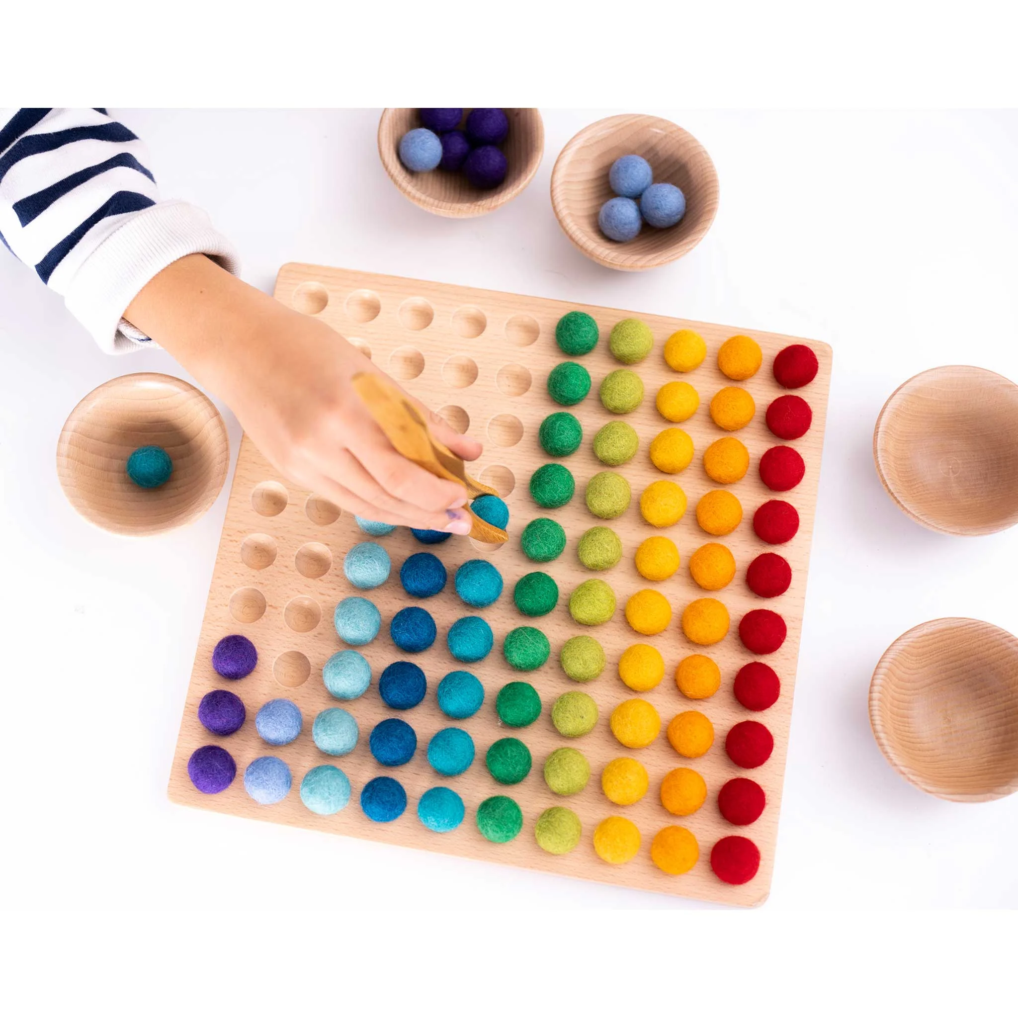 Holzspielbrett, Perlenkugel, Bunt, Fädelspiel, Kinder-Spielzeug