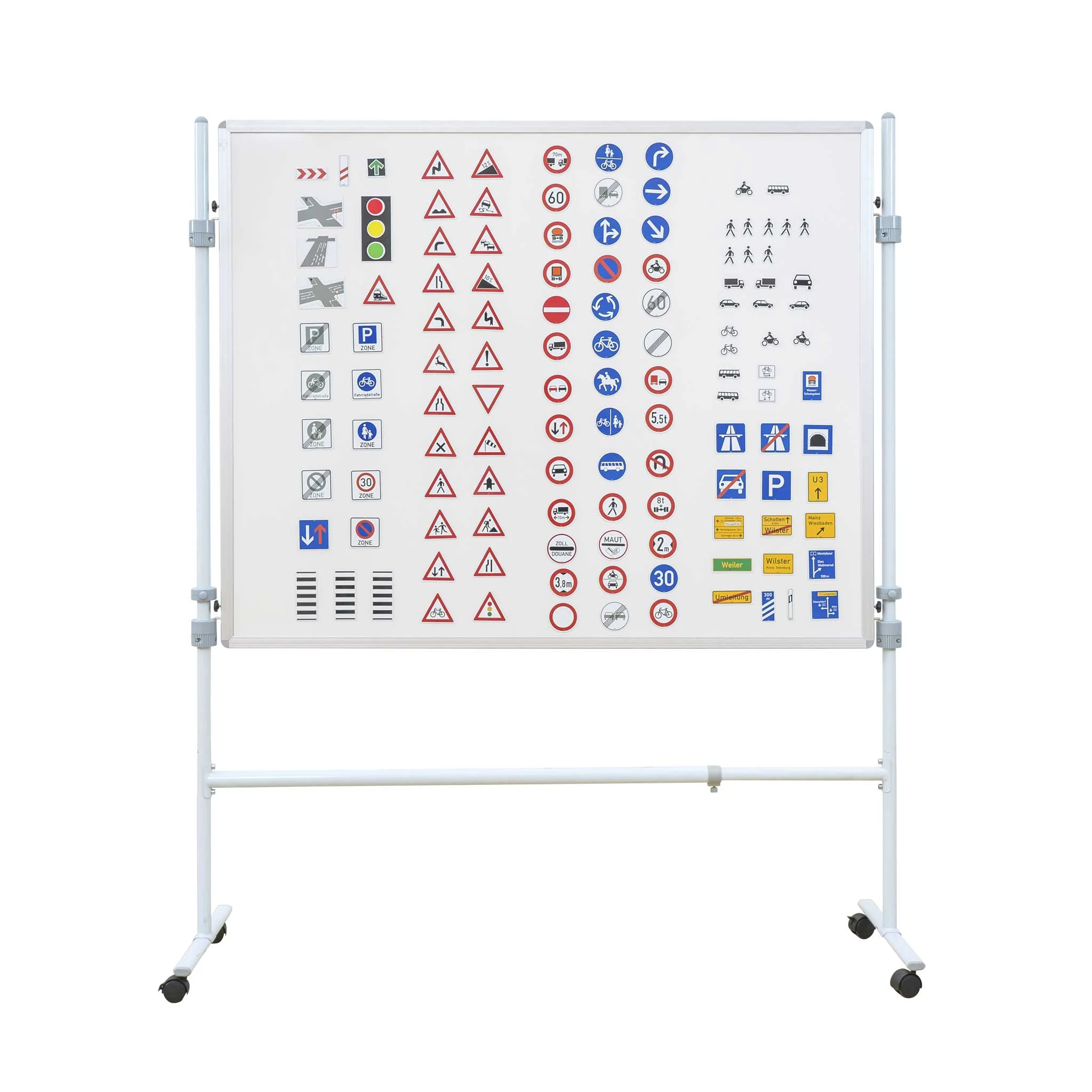 Verkehrsschilder, Schildersammlung, Reduzierte Signale, Kippbare Tafel, Rollbar Board
