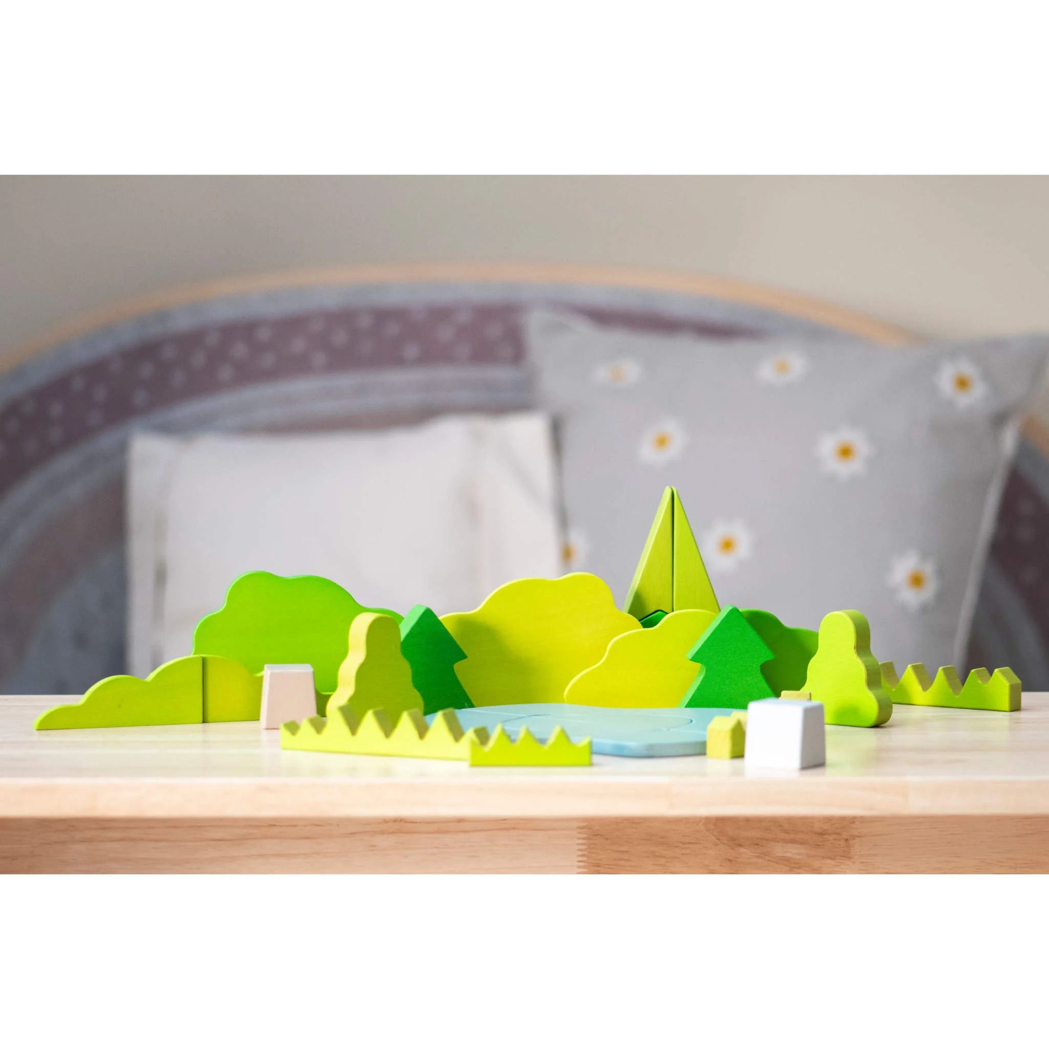 Holzspielzeug, Landschaft, Puzzlespiel, Grün, Kinderzimmerdeko