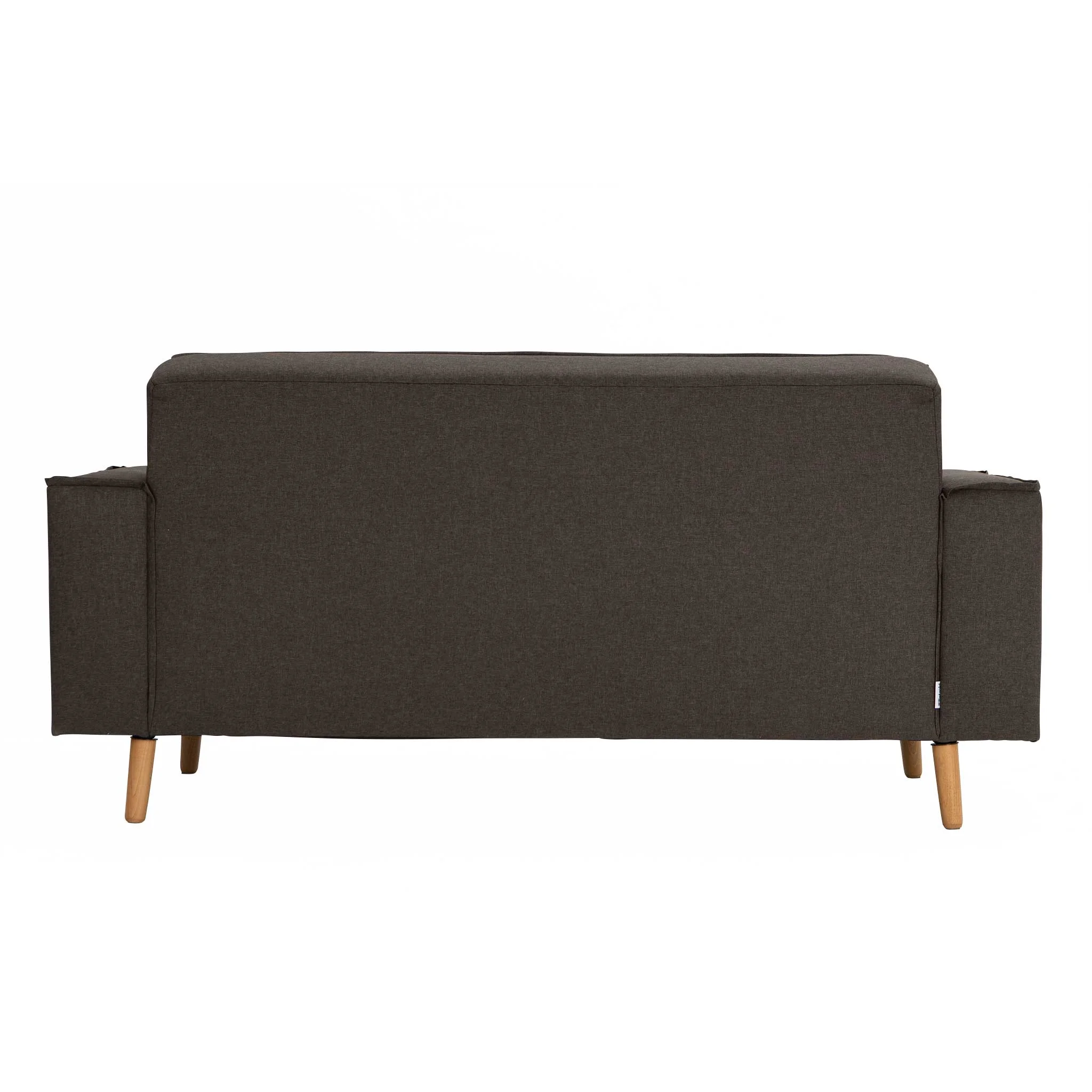 Sofa, Garnitur, Stoffbezug, Holzbeine, Dunkelgrau