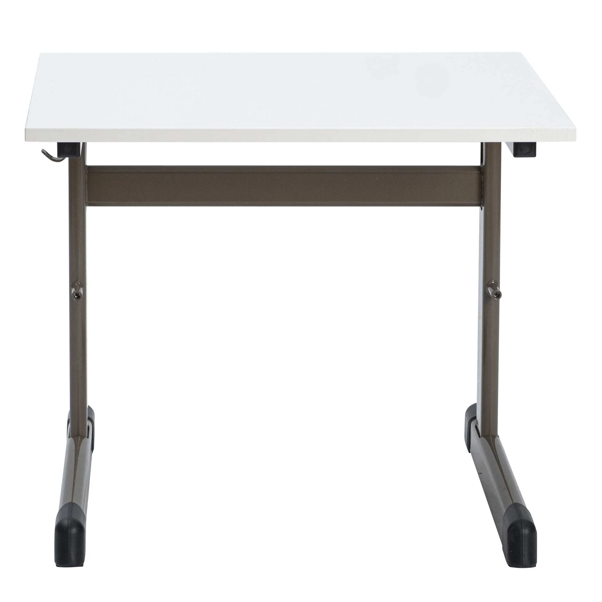 Schreibtisch, Klapptisch, Metallbeine, weiße Tischplatte, Tisch mit Rollen