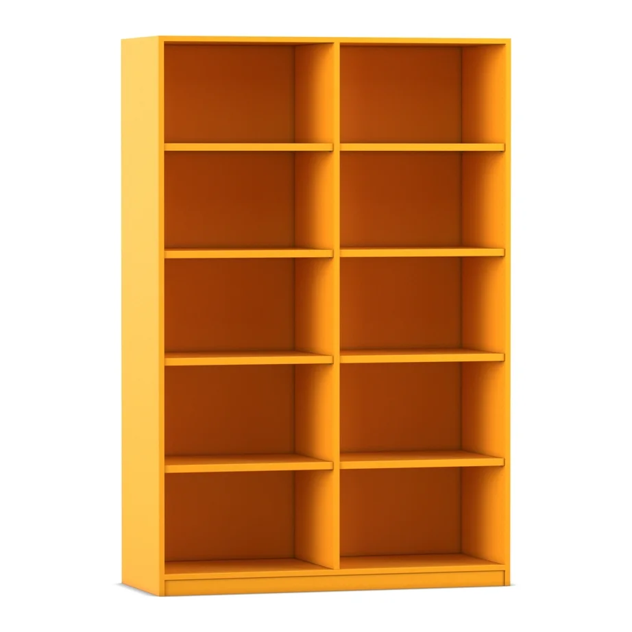 Regal, Bücherregal, Offenes Regal, Gelb, Regal mit Fächer