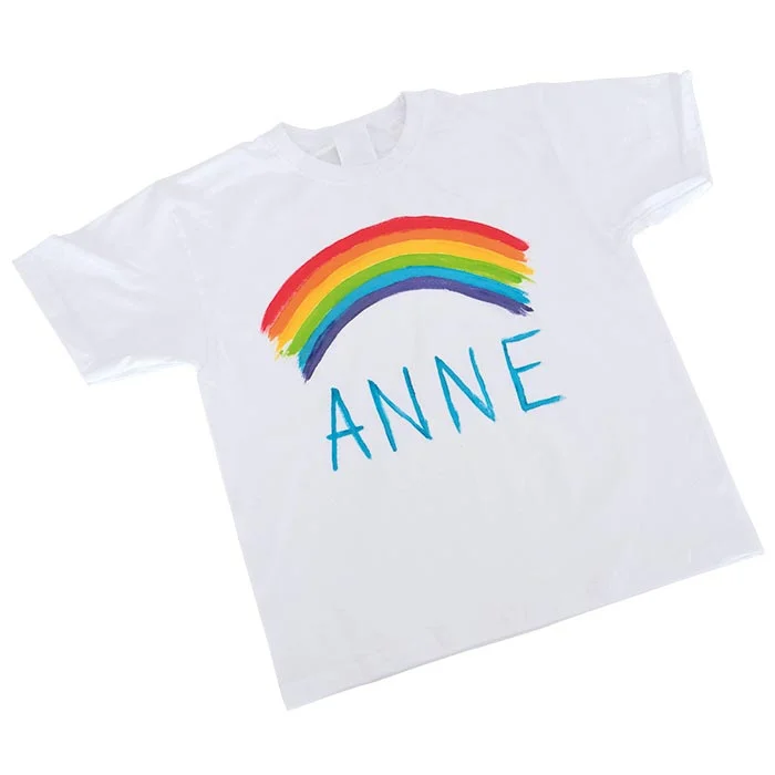 T-Shirt, Rainbow, Print, White, Anne