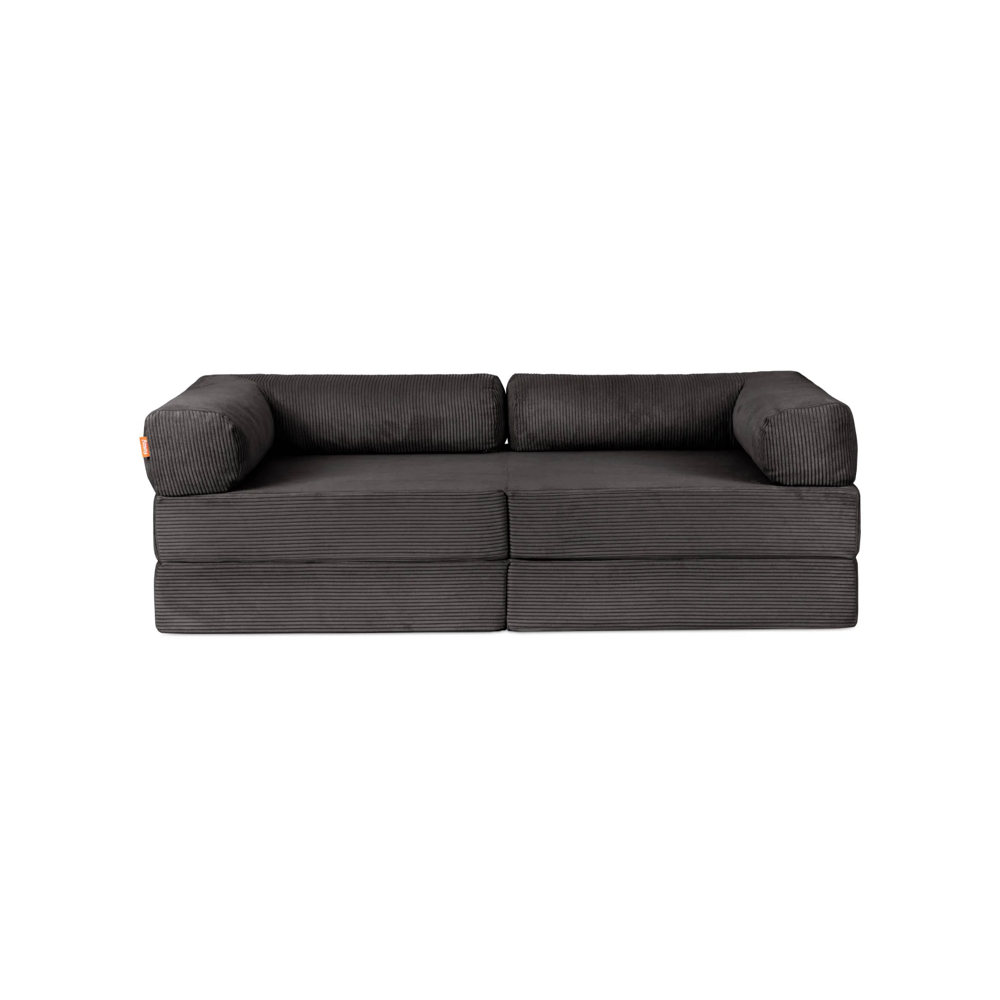 Sofa, Zweisitzer, Rippenstruktur, Stoff, Grau