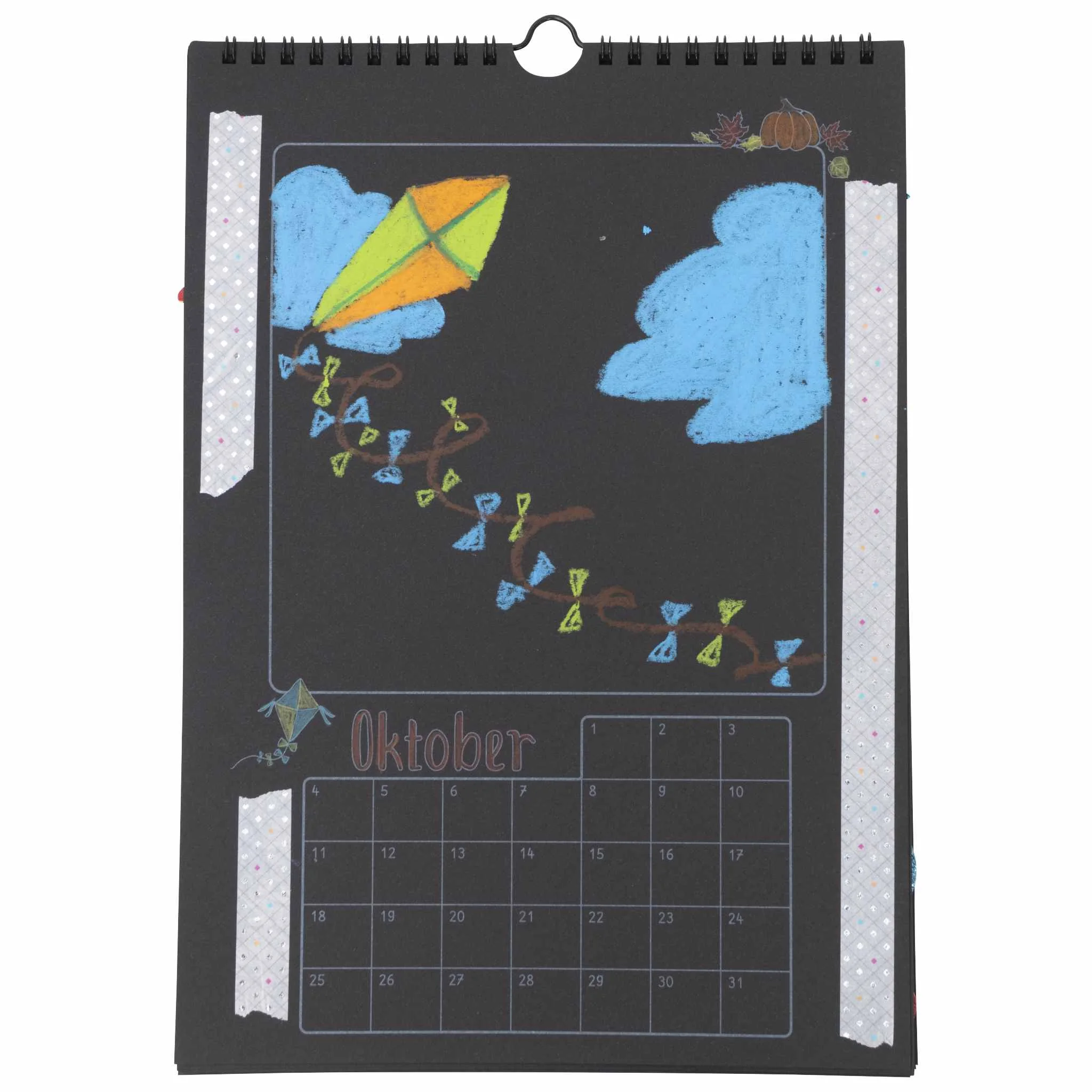 Kalender, Oktober, Kreidezeichnung, Schwarzboard, Aufsteller