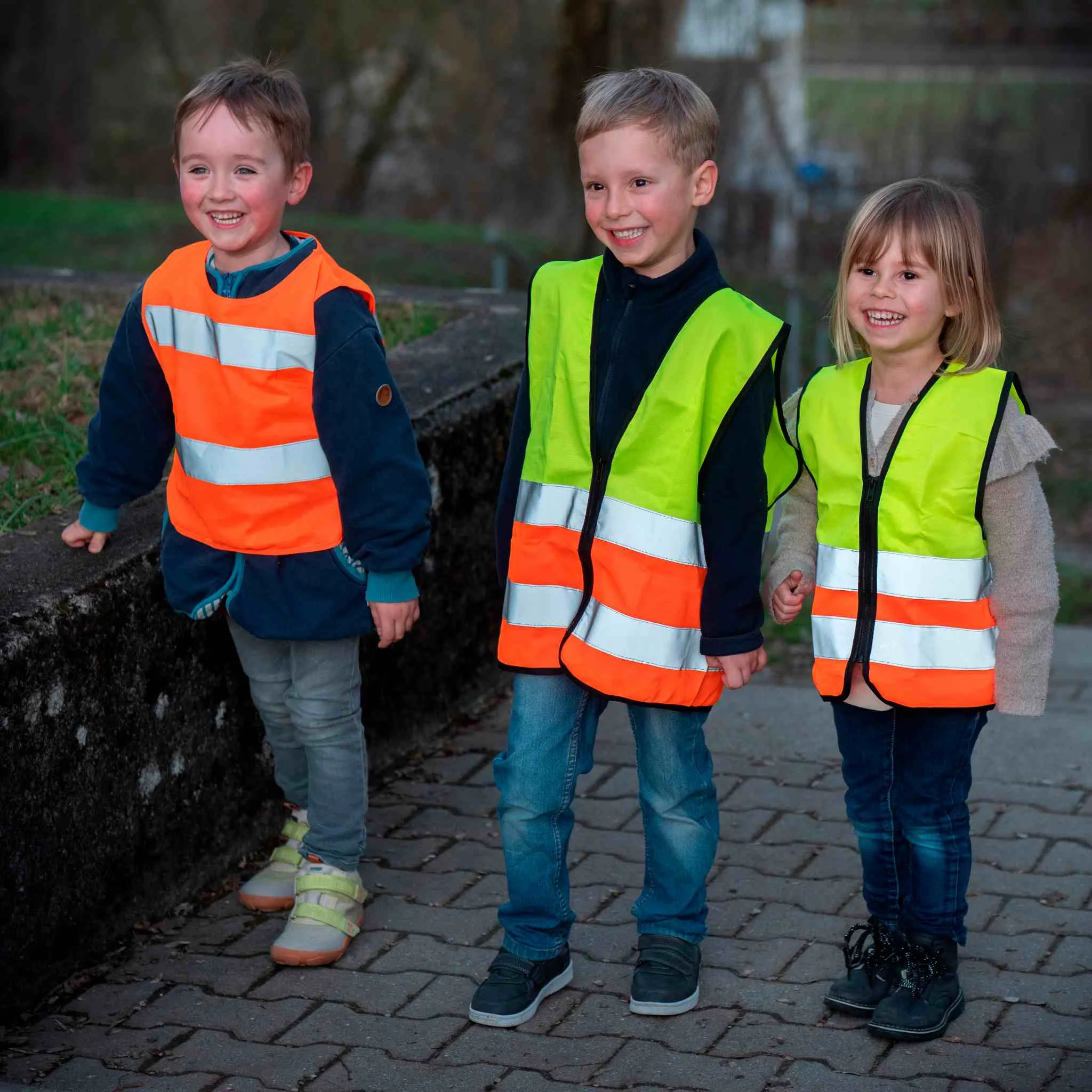 Schulwegweste, Reflektivweste, Hi-Vis, Kinderweste, Orange/Neon