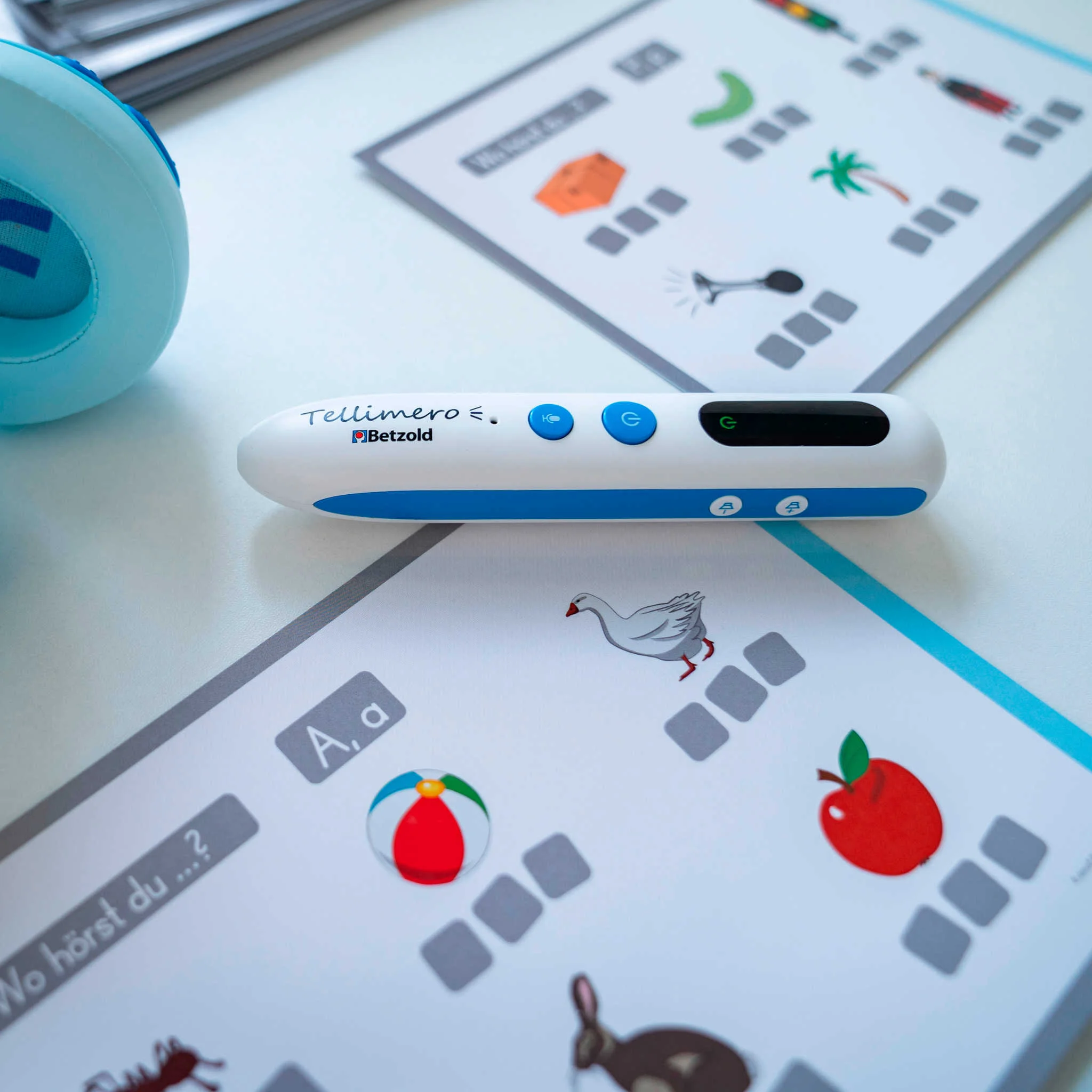 Lesestift, Lernspielzeug, Weiß-Blau, Display, Sprachlernspiel