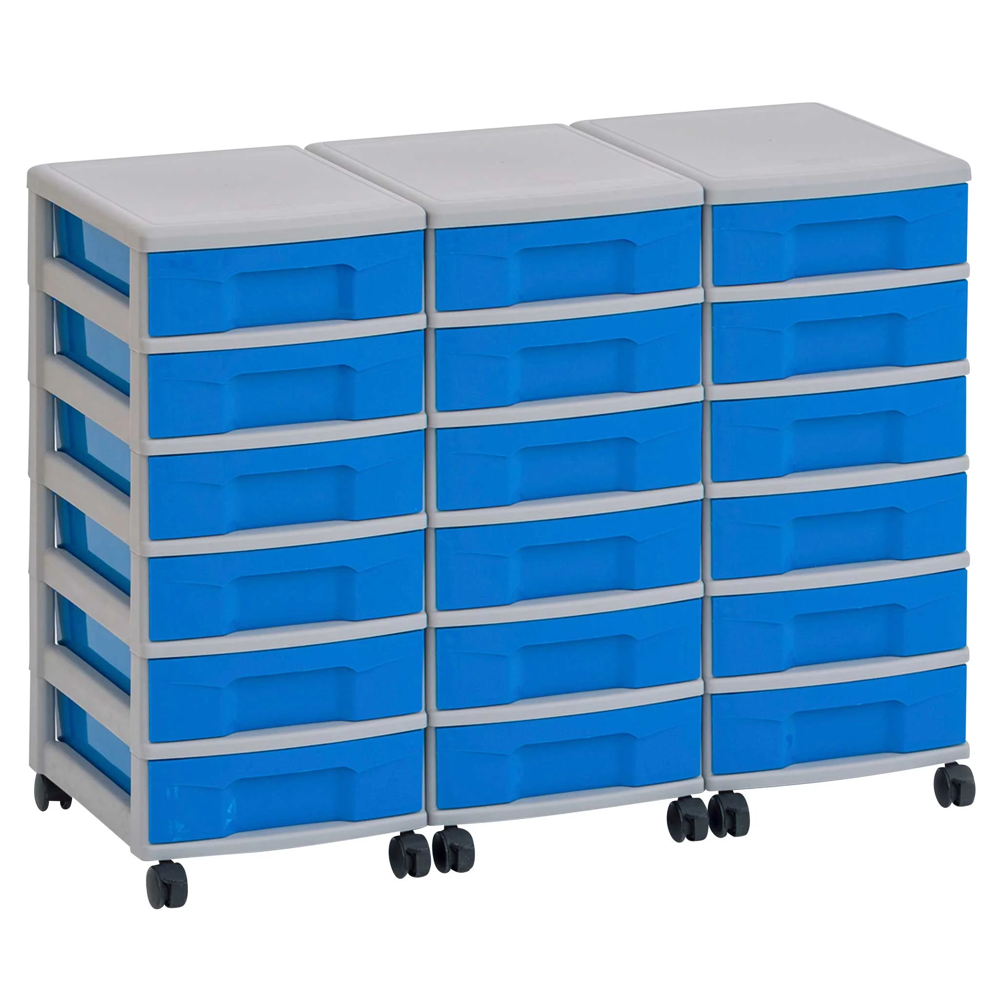 Aufbewahrungswagen, Schubladenbox, Rollwagen, Kunststoff, Rollen