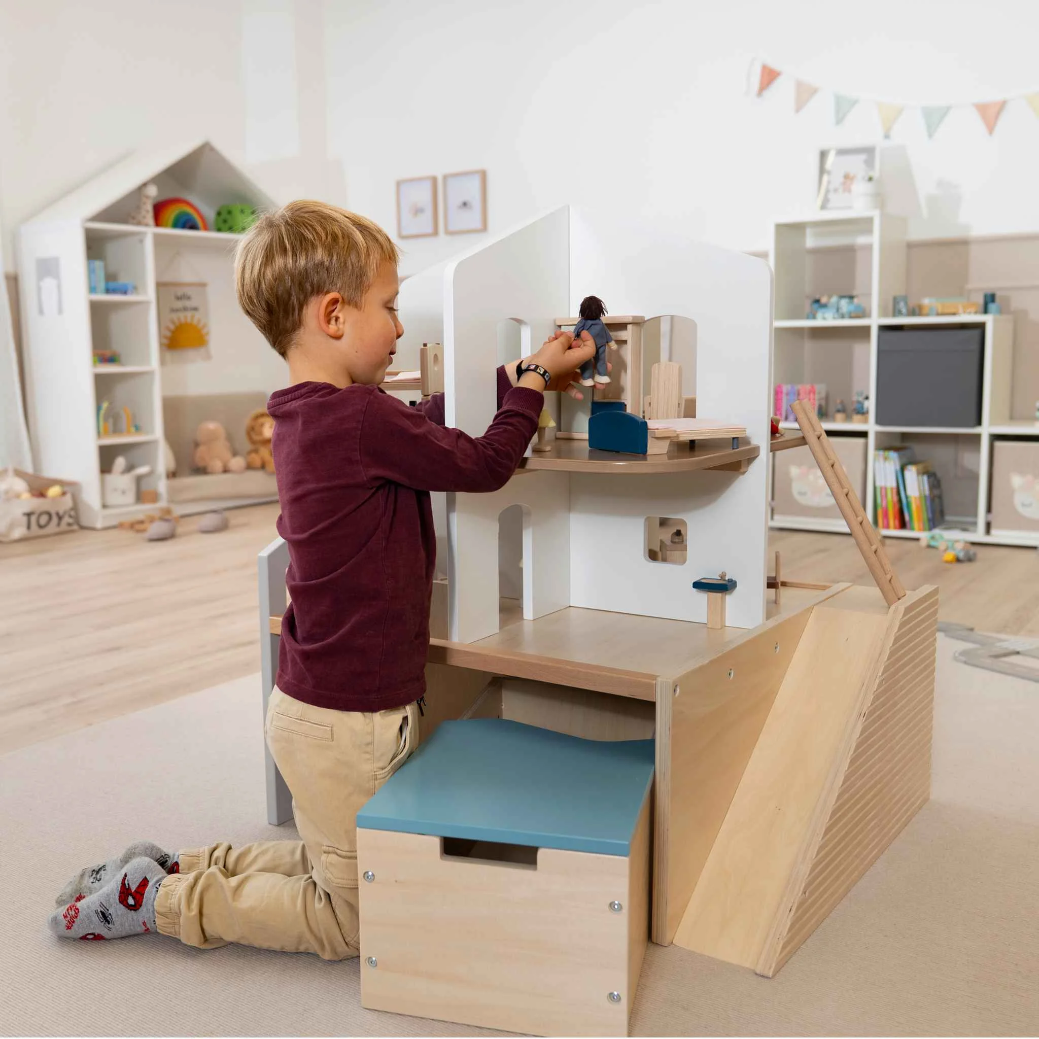 Konstruktionsspiel, Holzspielzeug, Kinderkasse, Rollenspiel, Holzbausatz