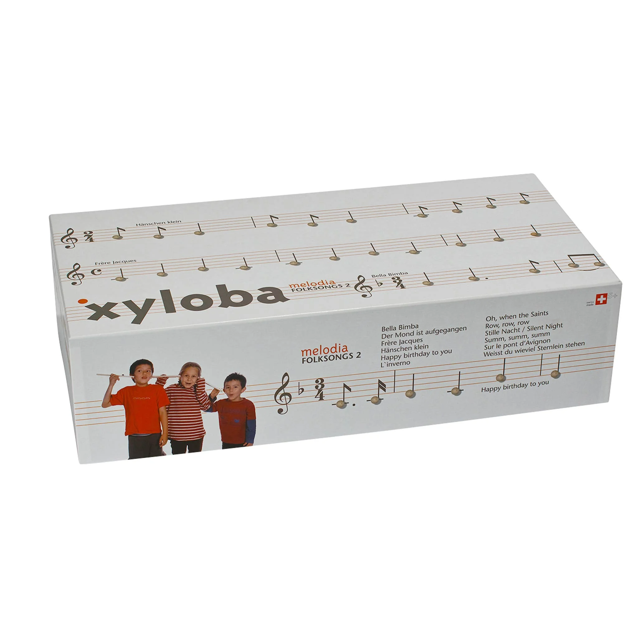 xylo ba, melodia folk songs 2, kinderspielzeug, musikalische noten, holzbox