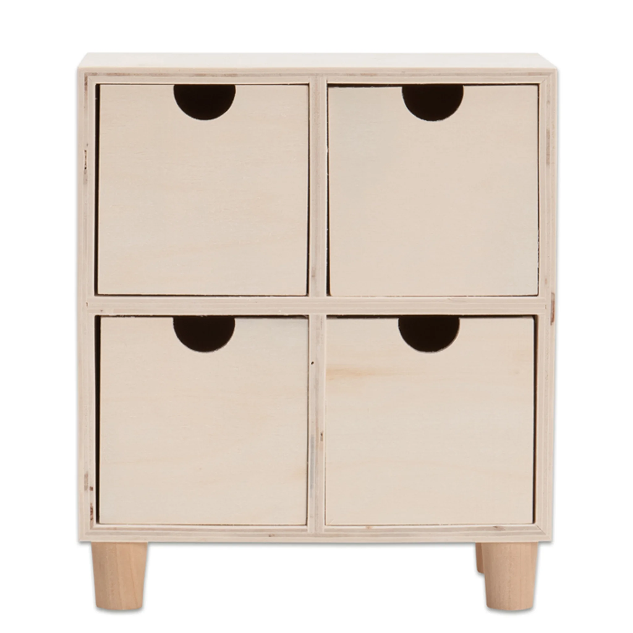 Tischkommode aus Holz, 4 Schubladen