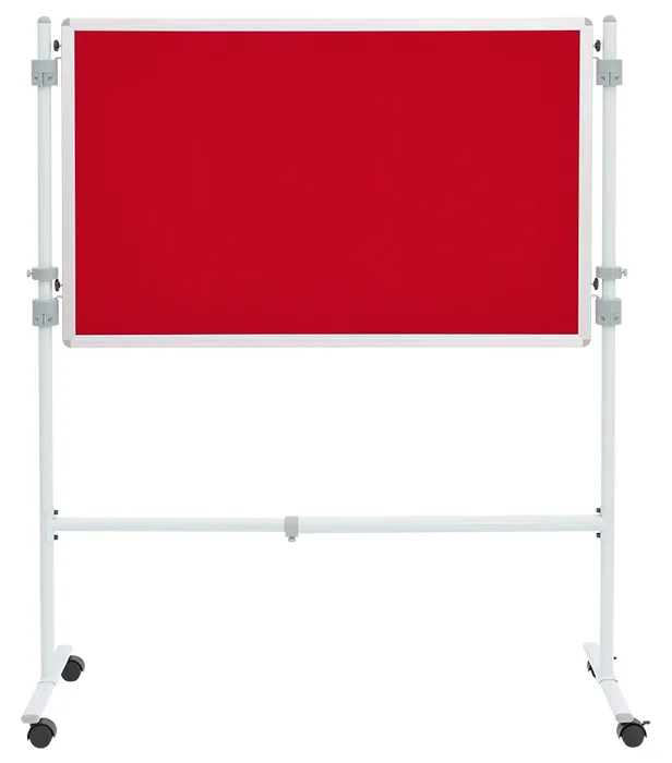White frame, Rote Platte, Mobiler Staffelei, Räder, Verstellbare Höhe