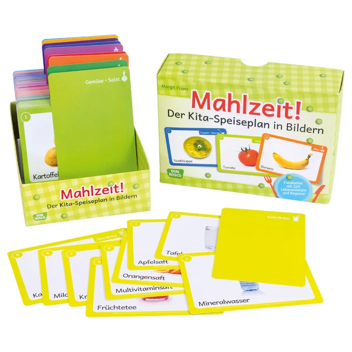 Karten-Set, Lernspiel, Mahlzeit, Speiseplan, Bilderkarten