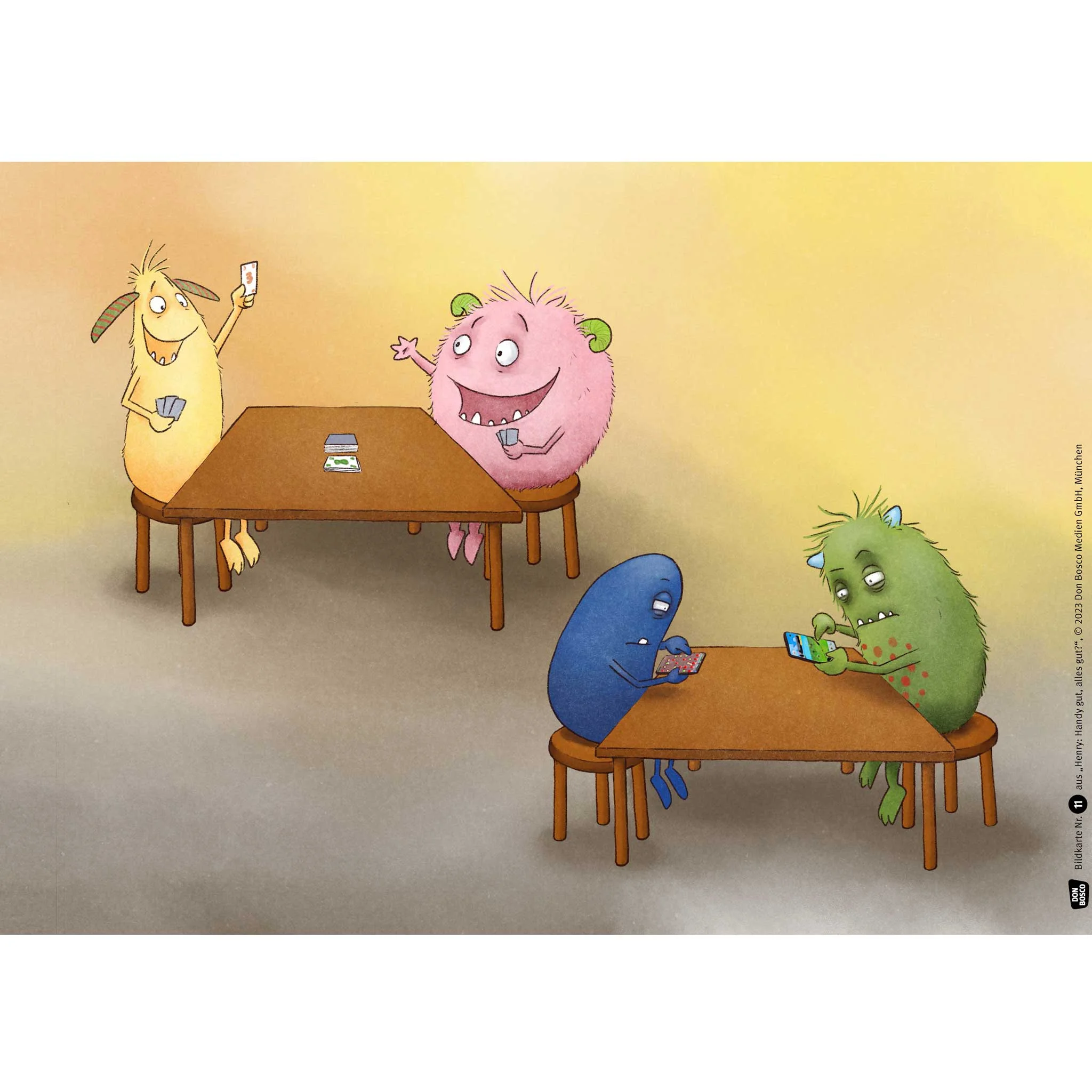 Plush Monster, Tischspiel, Kartenspiel, bunte Kreaturen, Brettspielszene