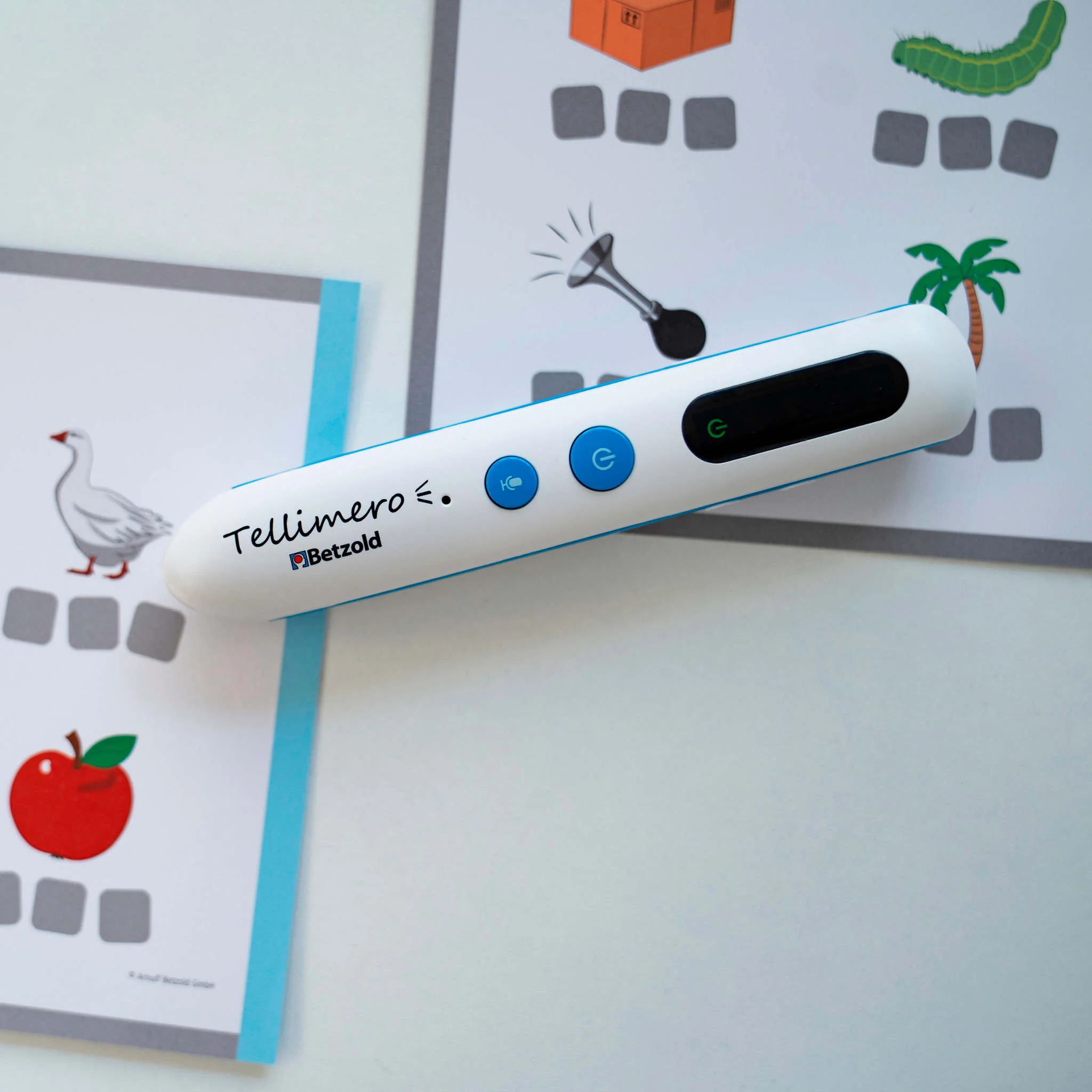 Audiostift, Lernstift, weiß-blau, Display, Lernmaterial