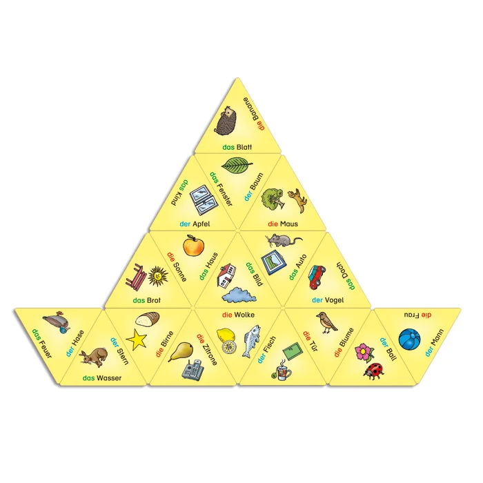 puzzle,  Dreiecke,  Deutsch, Vokabular,  Lernspiel