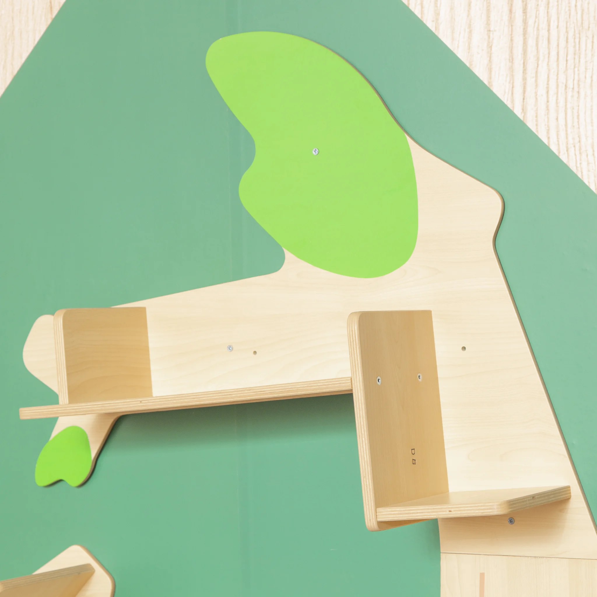 holz, regal, globus, grün, wandmontage