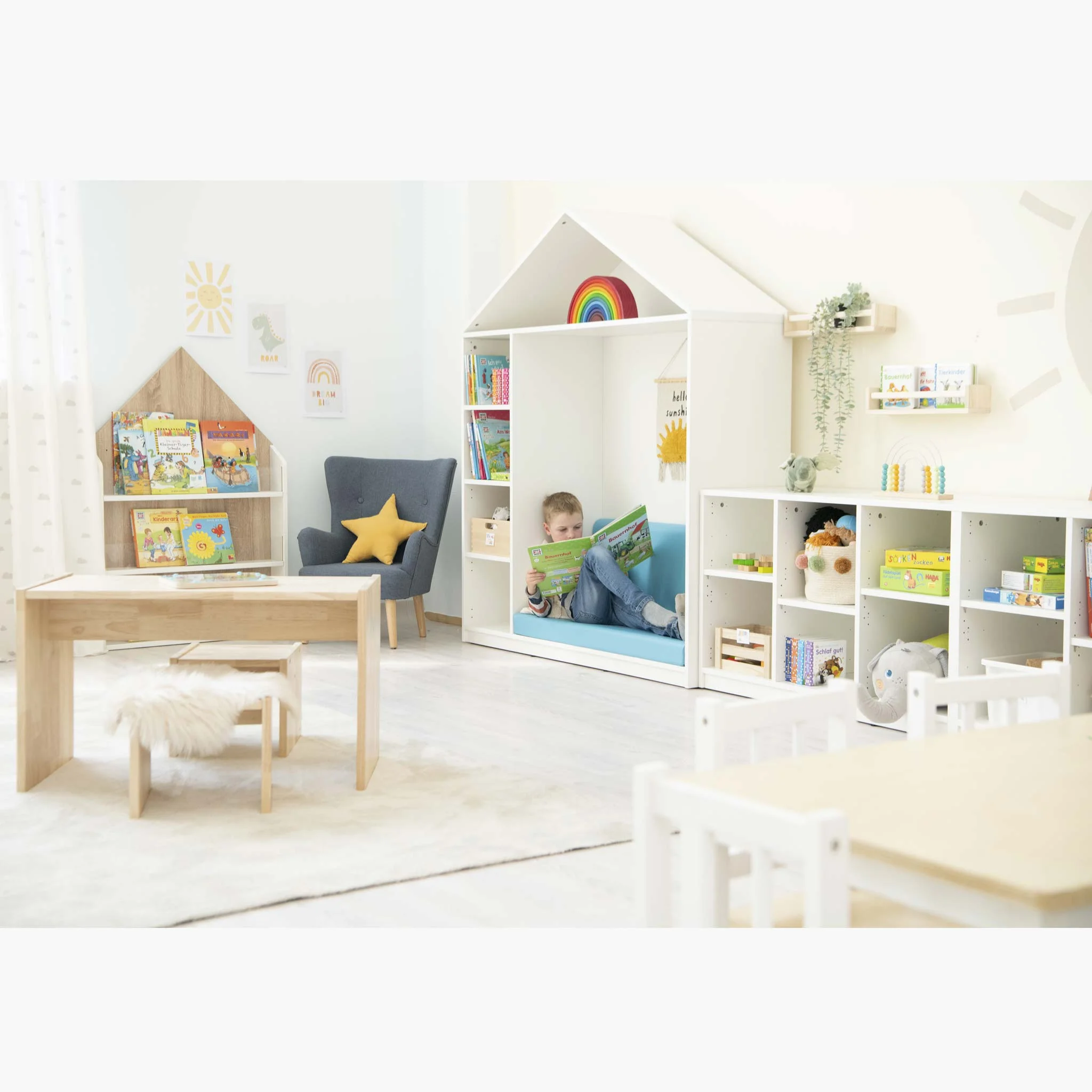 Kinderzimmer, Lesekopf, Bücherregal, Spielzeugregal, Kindermöbel