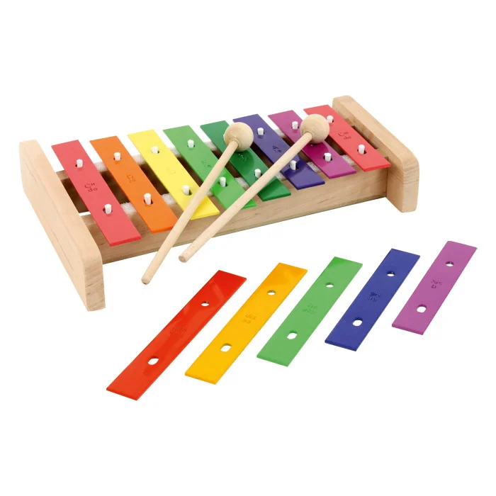 xylophon, Holzspielzeug, Regenbogenfarben, Musikinstrument, Schlägel