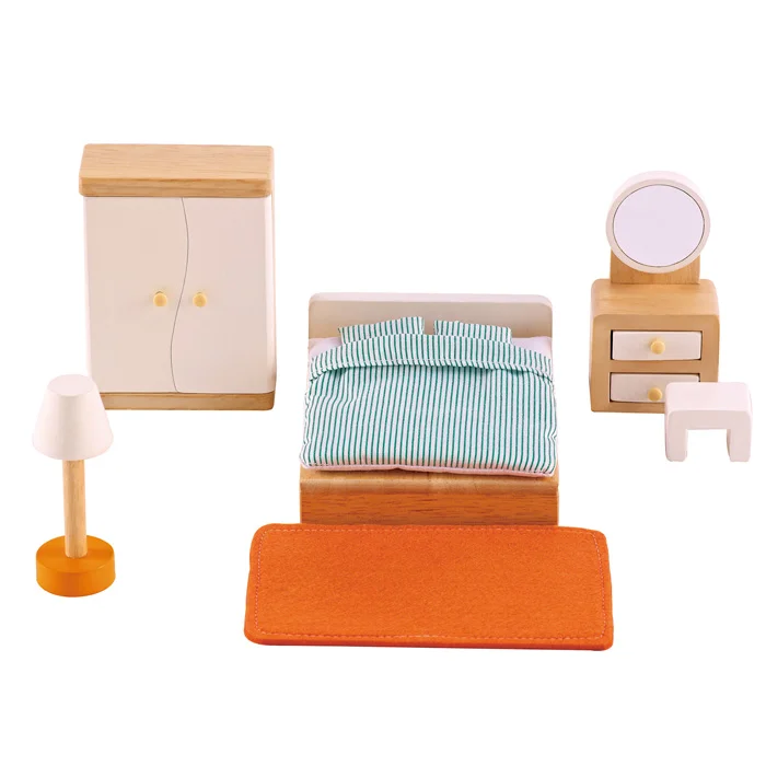 Holzspielzeug, Miniaturmöbel, Kinderzimmer, Bettzeug, Schmuck-/Schuhleisten?