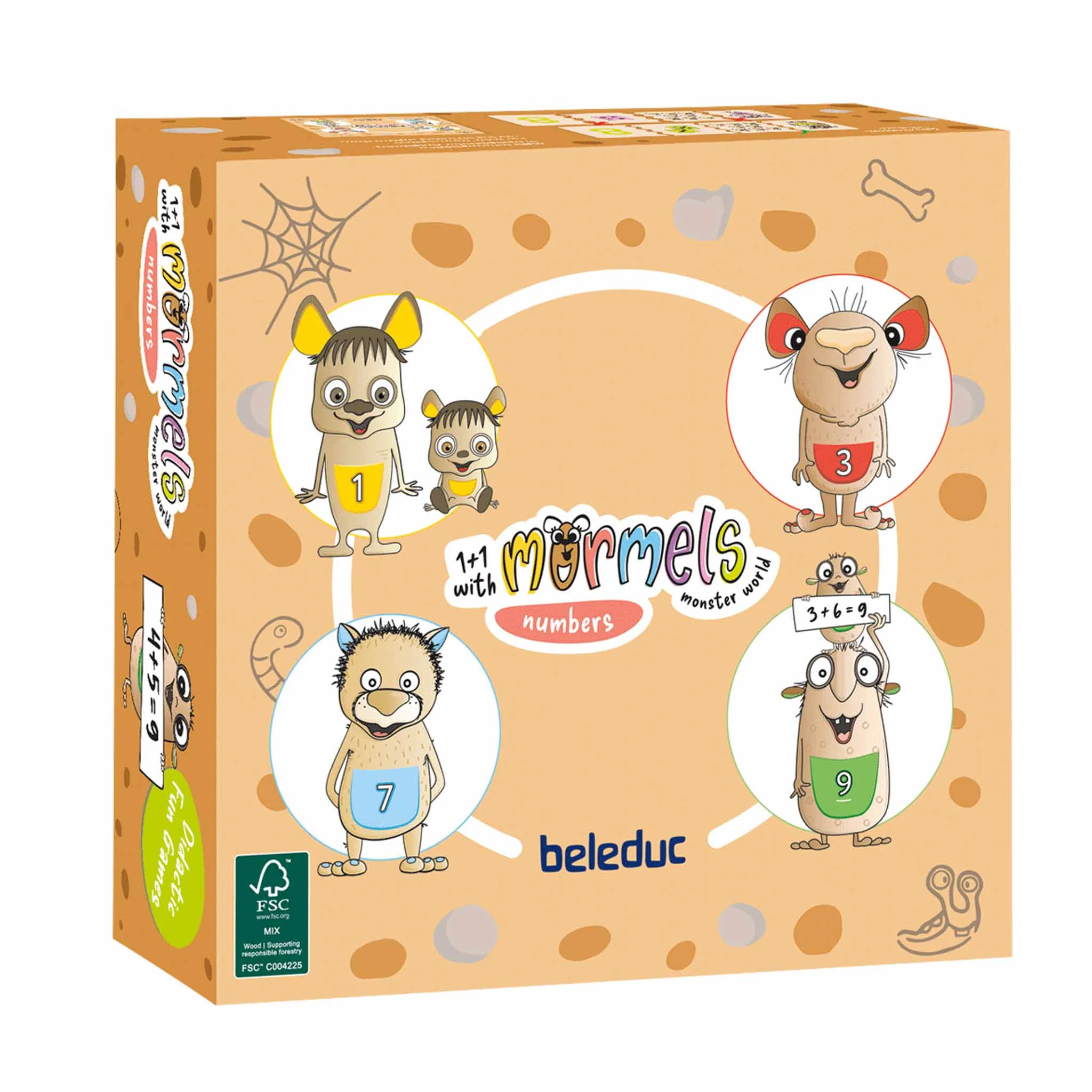 Kinder- Lernspiel, Zahlen, Mutantenmonster Welt, Puzzlespiel, Kartonbox