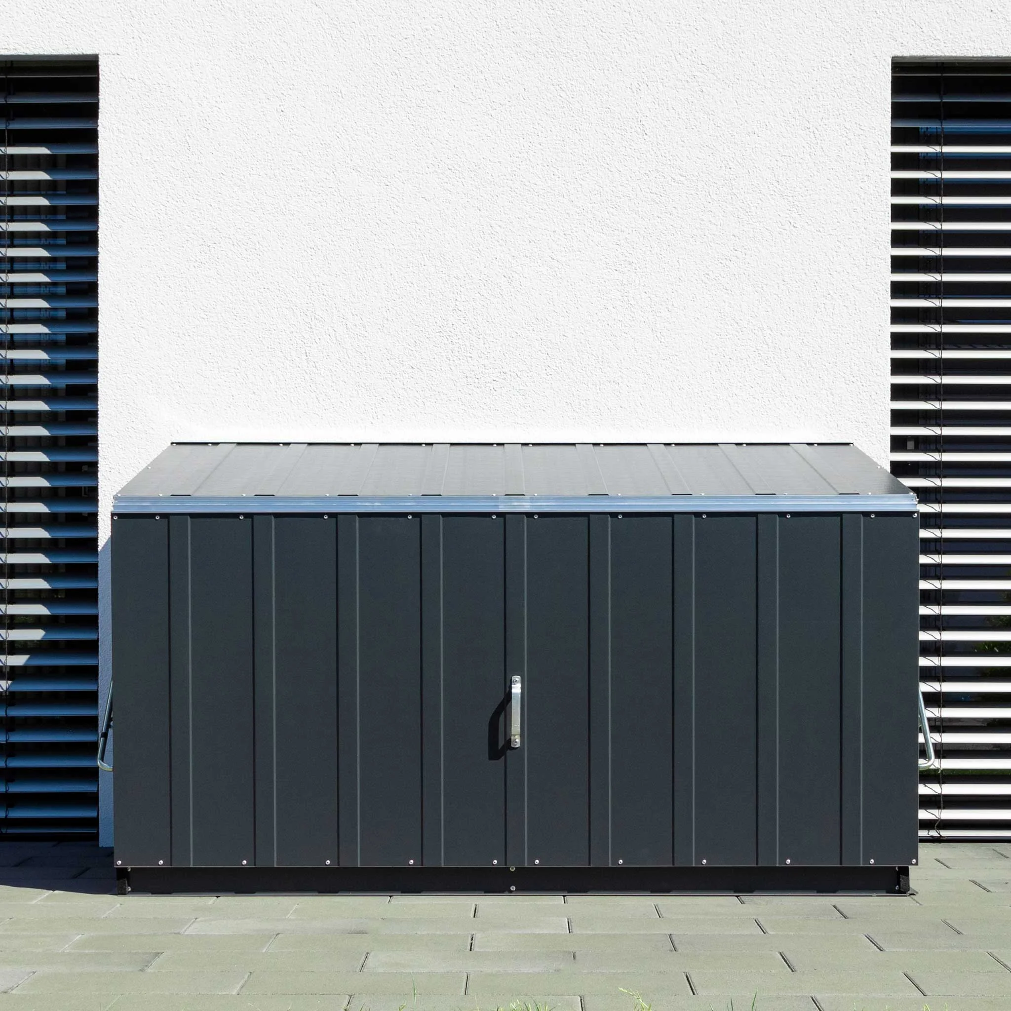 Außenlagerung, Aufbewahrungskasten, Gartenbox, Metallbox, Schuppen