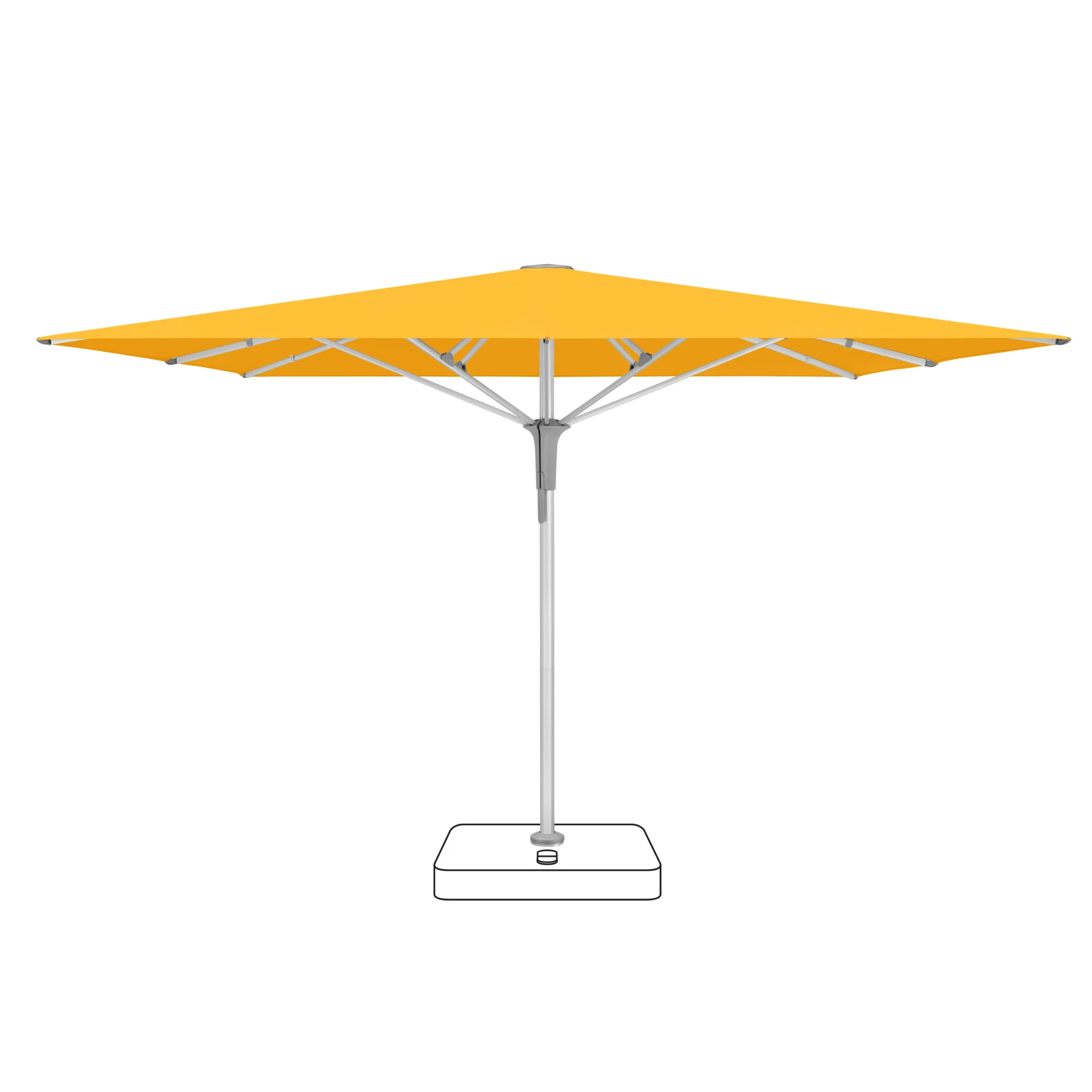Sonnenschirm FORTELLO® Pro 350 x 350 cm mit Bodenhülse, Corn
