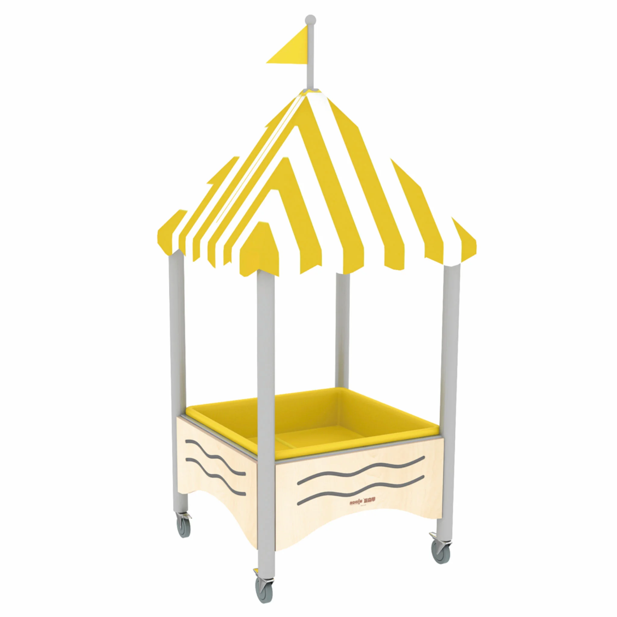 Mobiler Matschtisch, mit Spitzdach