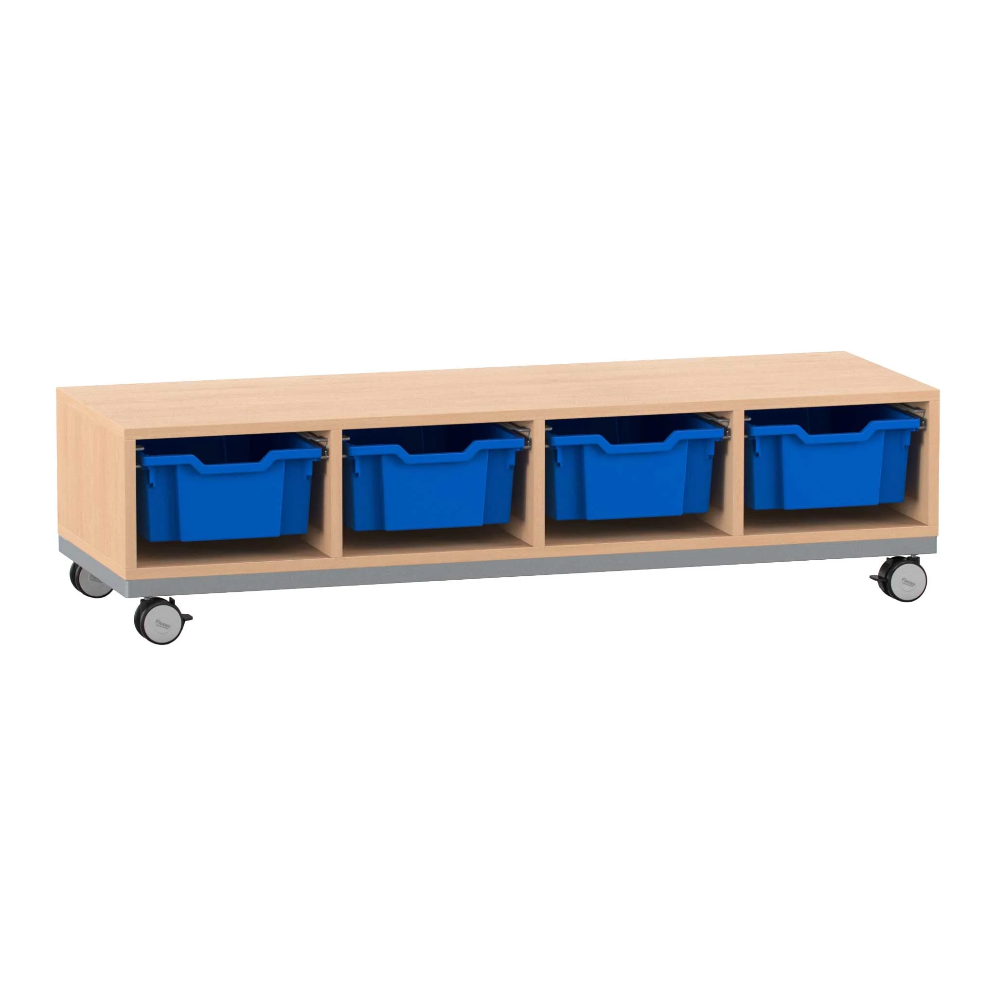 mobiler Unterschrank, Rollwagen, Kisteneinsatz, Holzunterbau, Lagerwagen
