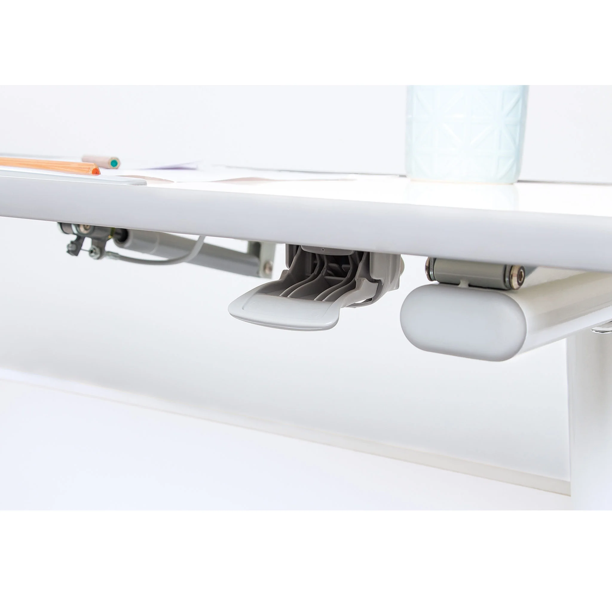 electric-bed, bed frame, table edge?, under-bed rail, sturdy support