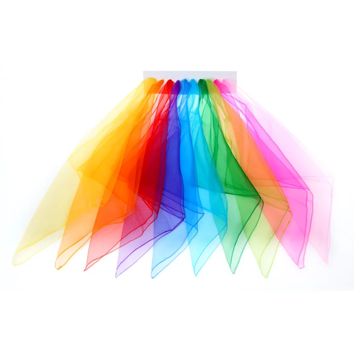Chiffon-Tücher 10er-Set, 65 x 65 cm