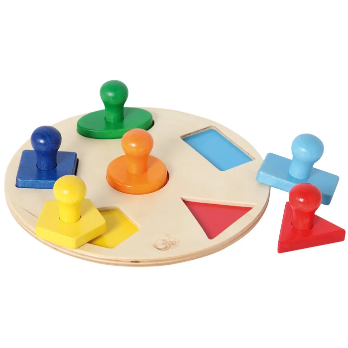 Kinderspielzeug, Holzspielzeug, Sortierpuzzle, Farbig, Formen Puzzl