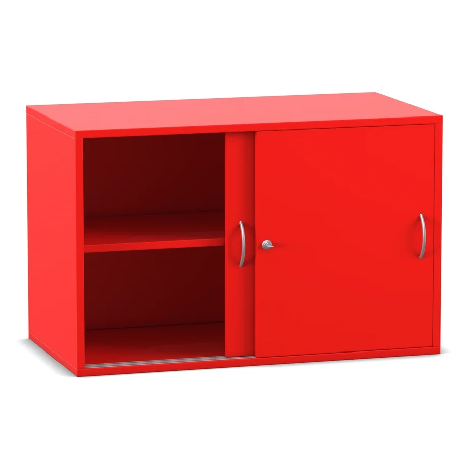 Schrank, Sideboard, rot, Schraubtür, Regal