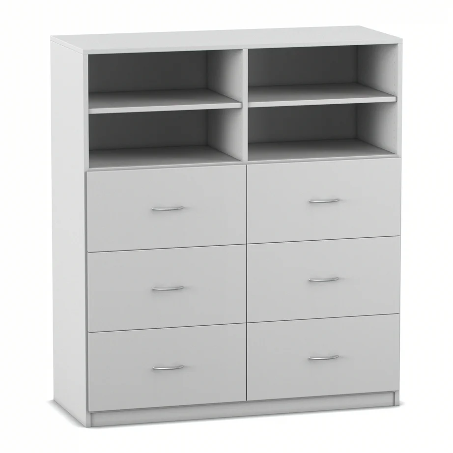 Küchenschrank, Schubkasten, offenes Fach, Halogenregal, grau